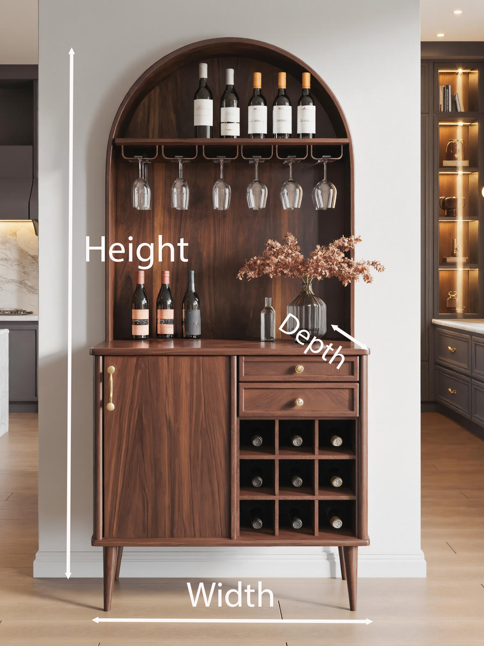 Classic Wine Cabinet With Storage For Dining Room SITHTTBCA008