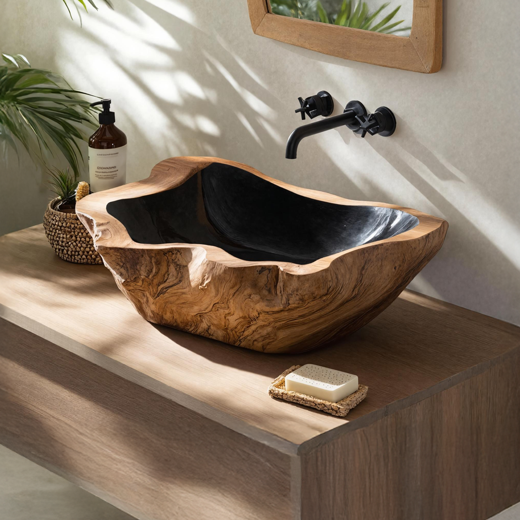 Farmhouse Solid Wood Sink For Warm Bathroom Interiors SILDTTNVS013