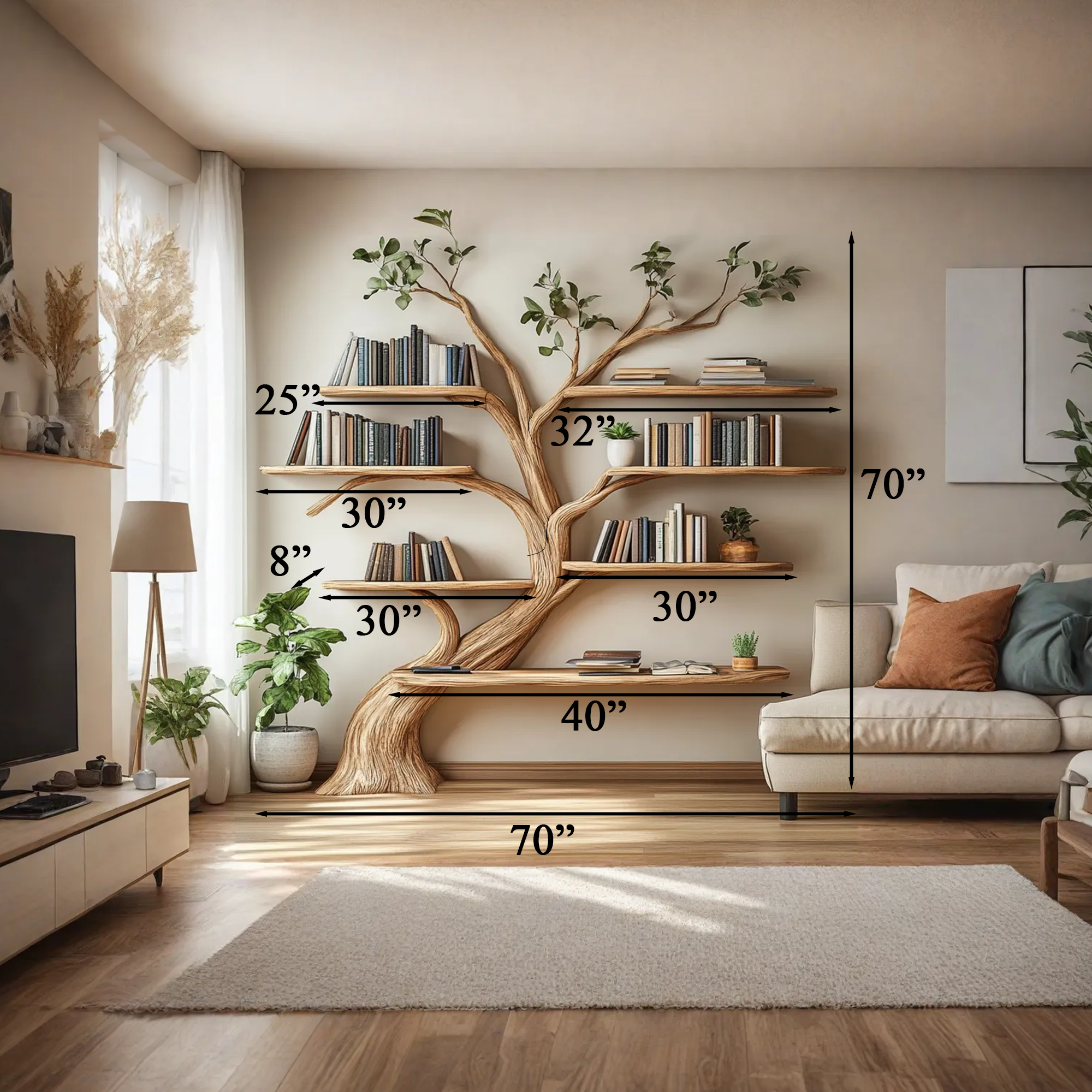 Driftwood Branch Shelf Floating Shelf Wall Mouted SINLTB121