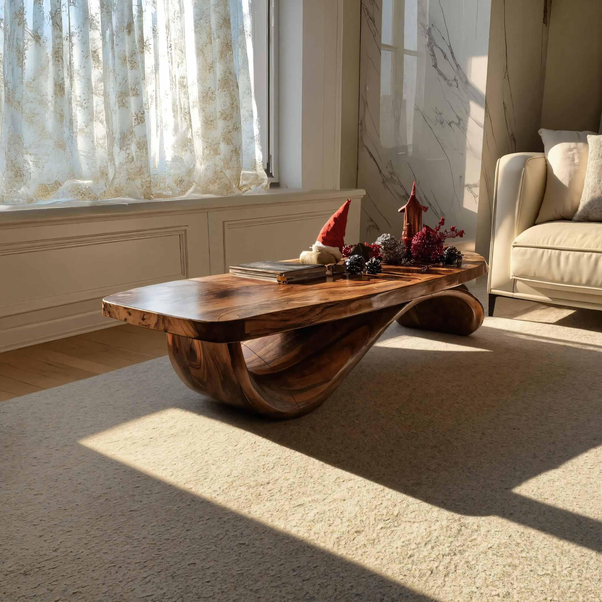 Farmhouse Live Edge Coffee Table Rustic For Holiday Furniture Use SILDTTRCCF019