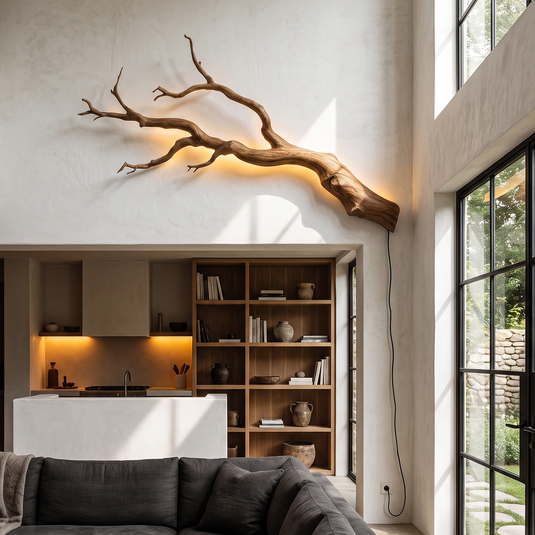 Organic Wall Lamp With Sculptural Tree Branch Design For Living Room SINLHAPL015