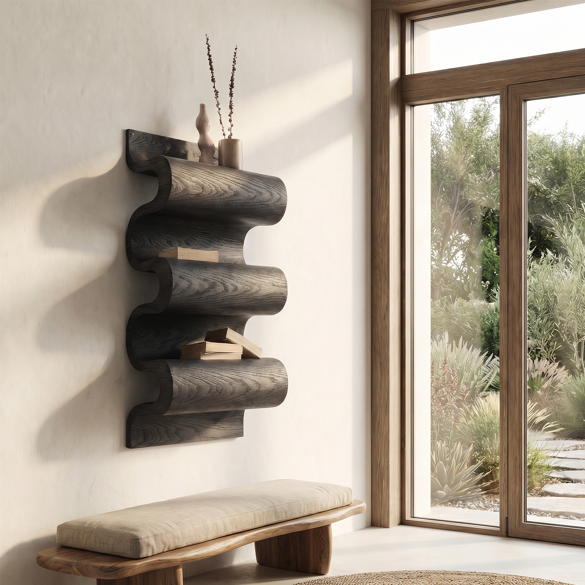 Unique Sculptural Wall Bookshelf For Living Room And Bedroom SINLHATB719