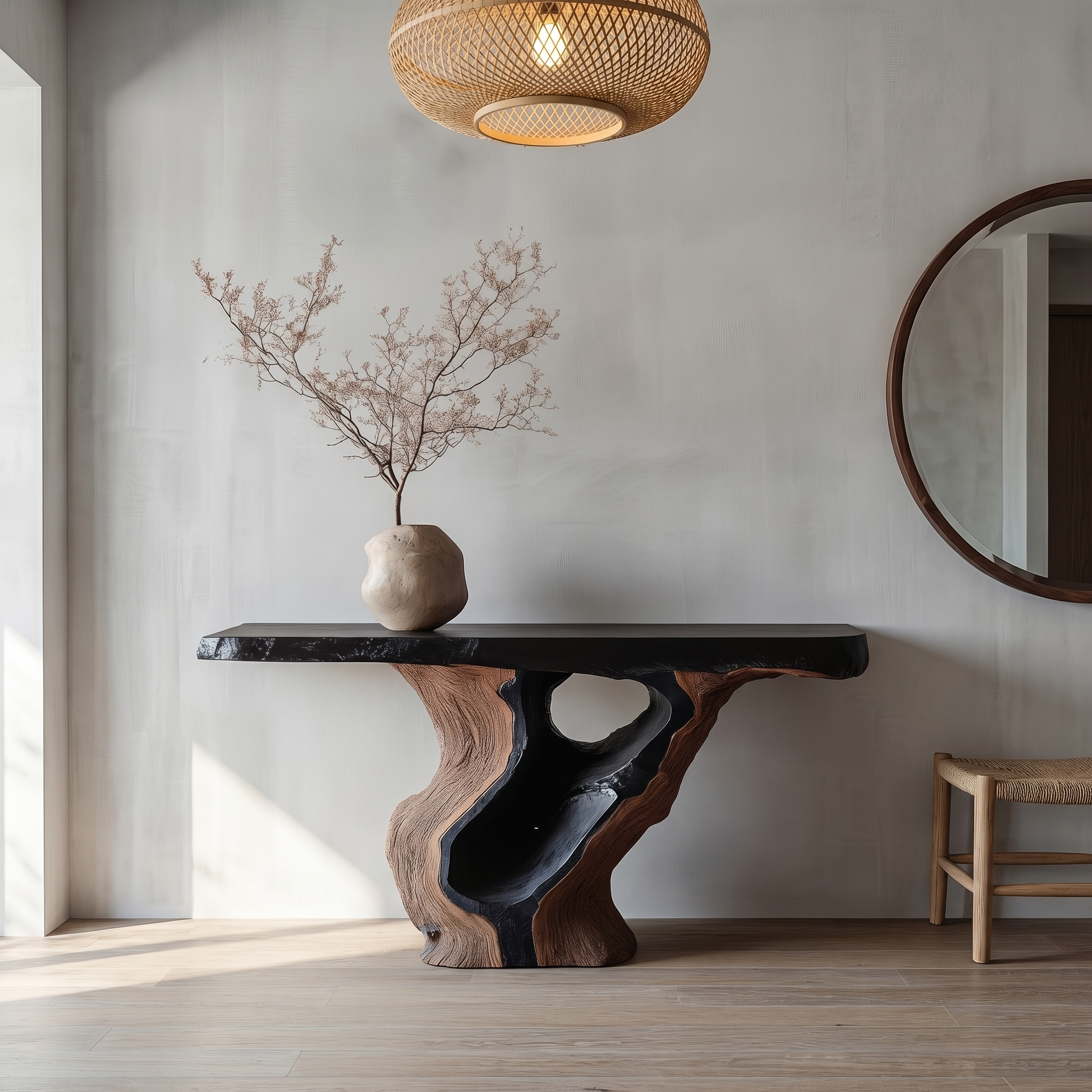 Sculptural Tree Root Console Table For Entryway And Living Room SINLHACS567