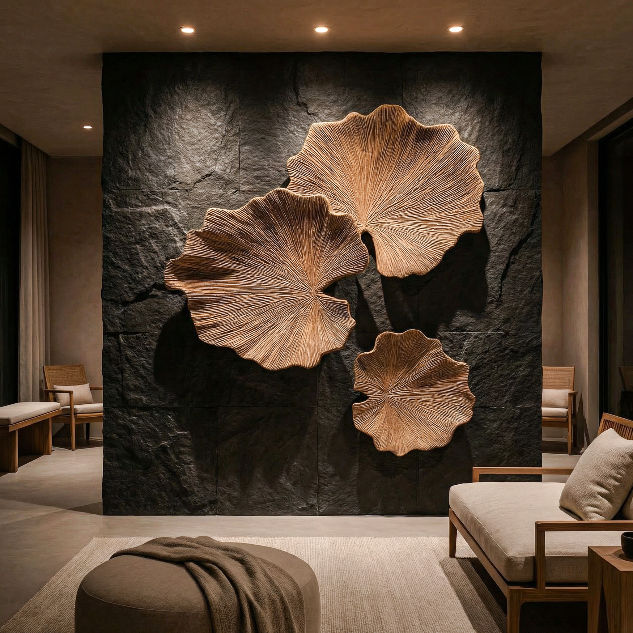 Sculptural Leaf Wall Decor For Living Room And Bedroom SINLHAWD064