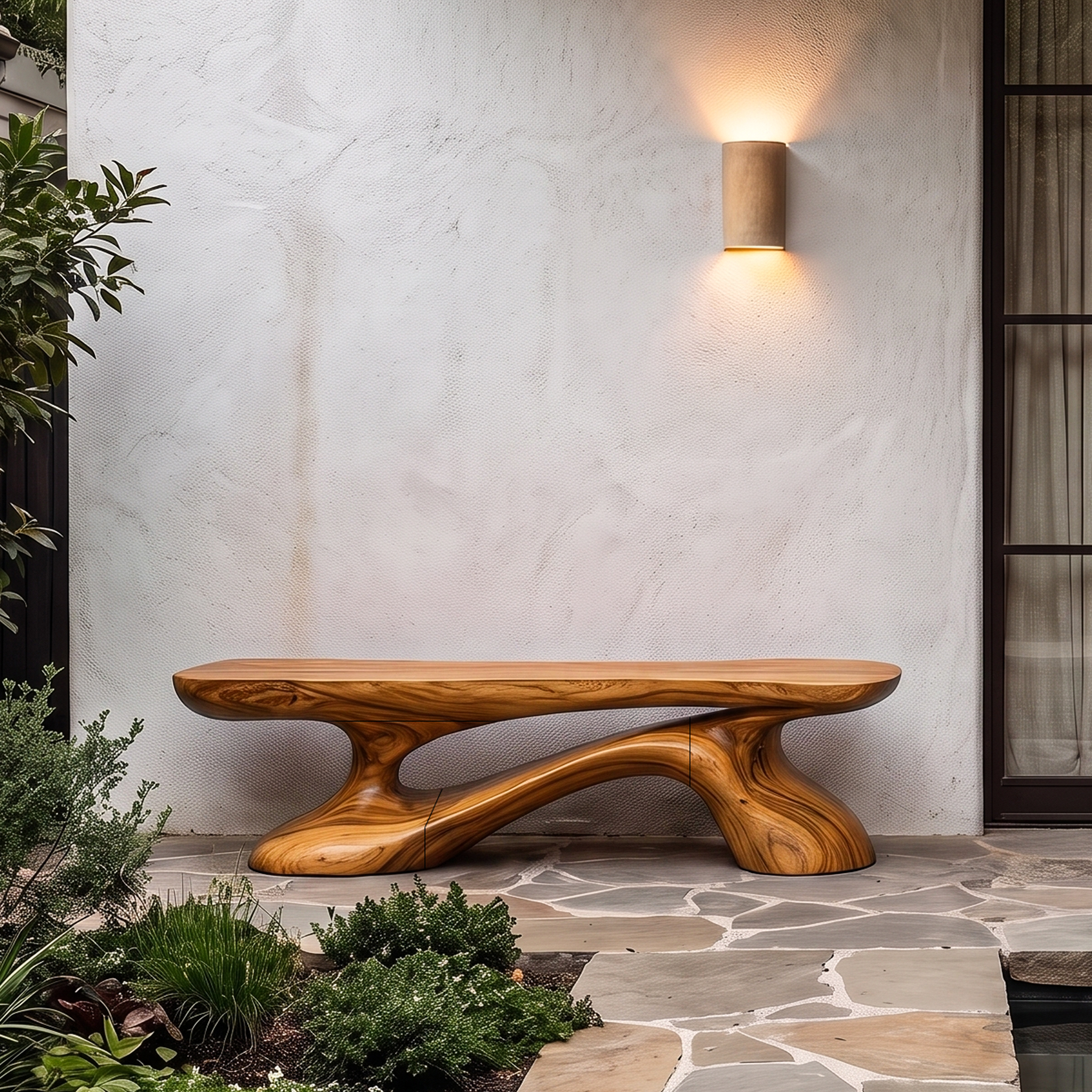 Rustic Garden Bench With Nature Inspired Design For Garden And Backyard SINLHABEN136