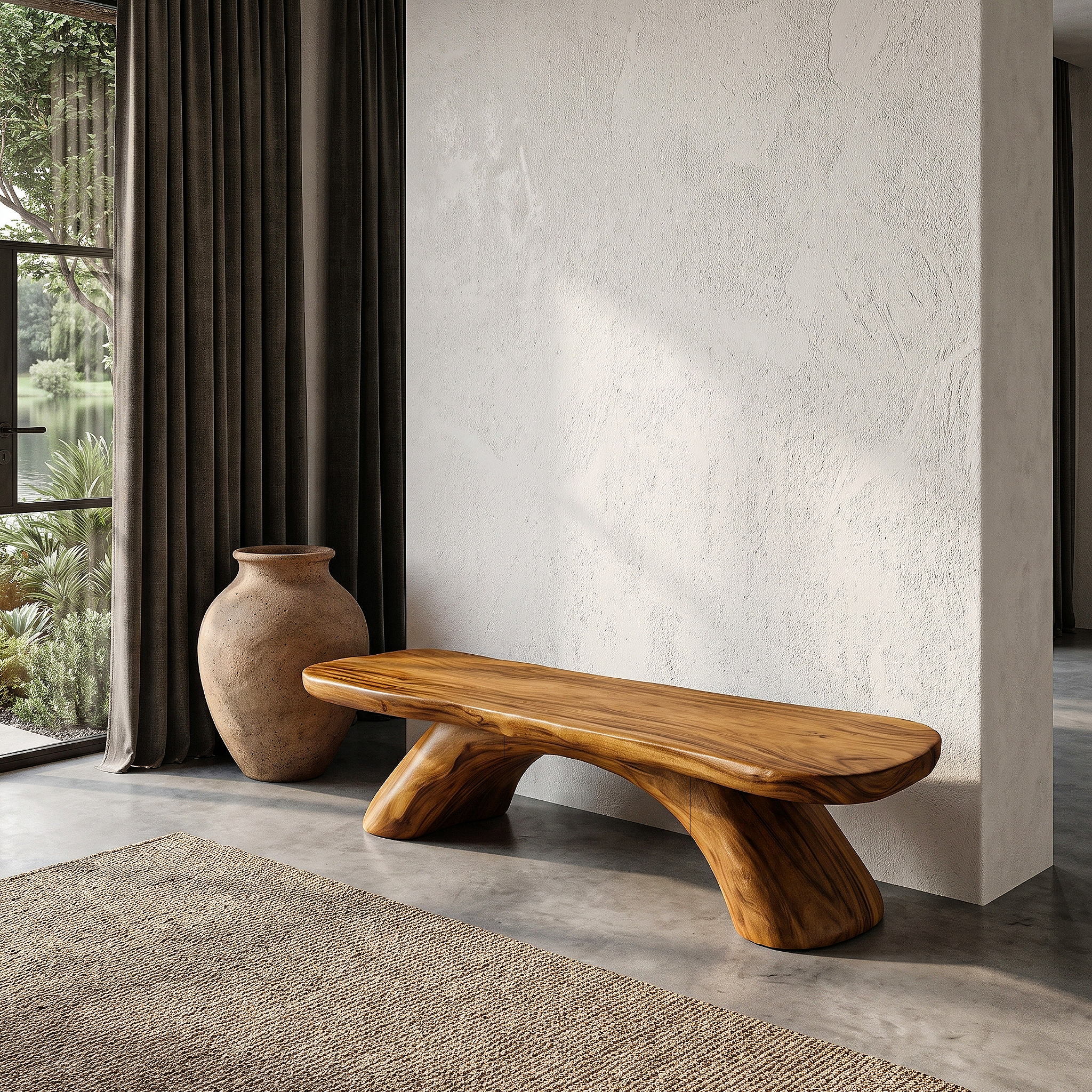 Organic Hallway Bench For Hallway And Foyer SINLHABEN137