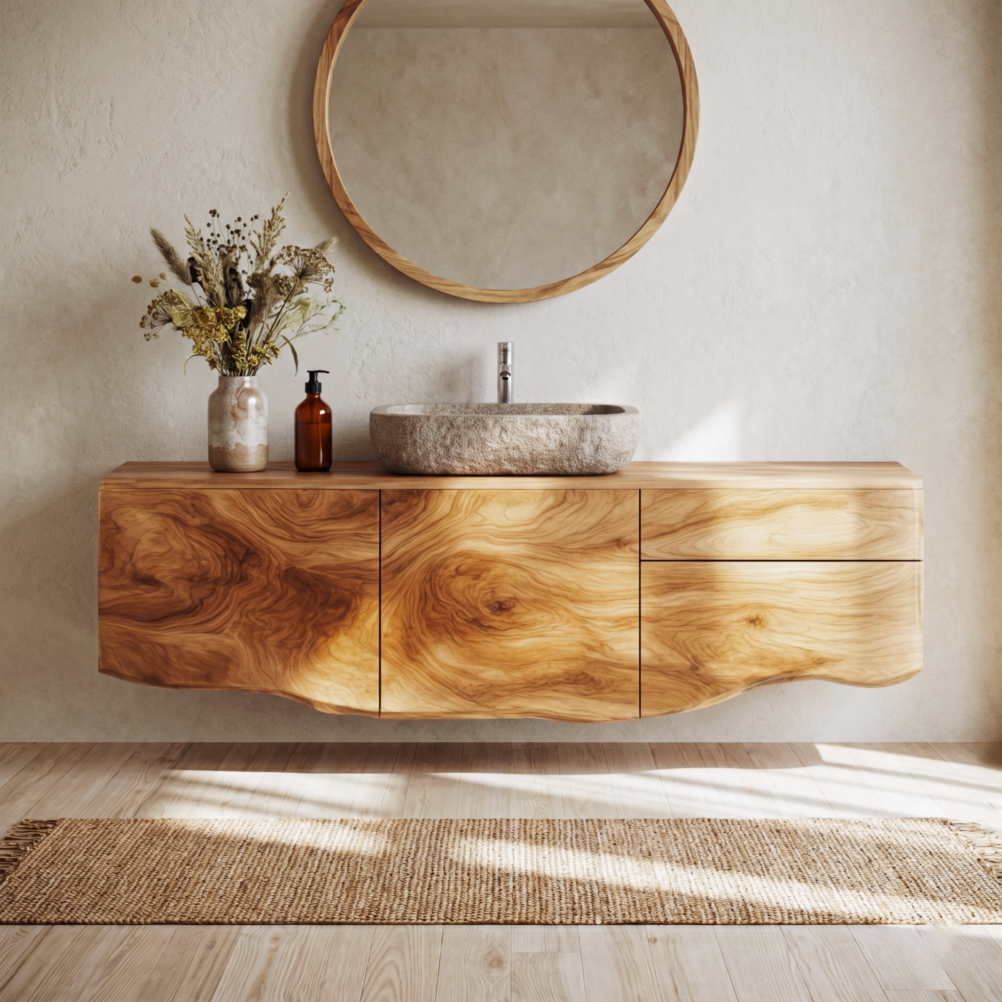 Wall Mounted Bathroom Vanity Wooden Vanity Cabinet With Storage For Bathroom SINLHABRV297