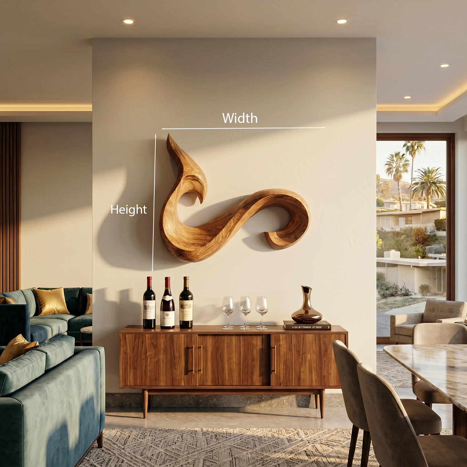 Modern Abstract Curved Wooden Wall Art For Living Room Decor RTTHTTWA151