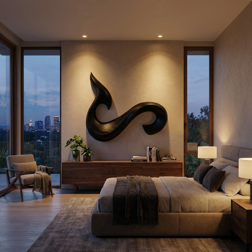 Modern Abstract Curved Wooden Wall Art For Living Room Decor RTTHTTWA151