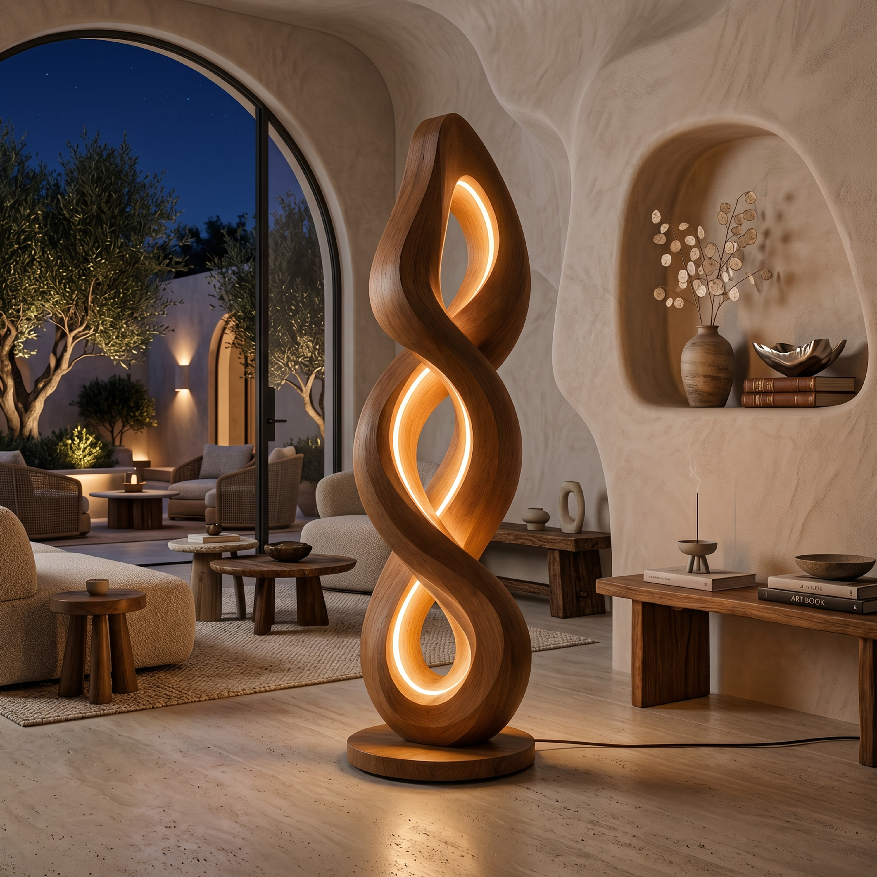 Organic Helix Lamp With Shelf For Interior SILDTTNLAM025