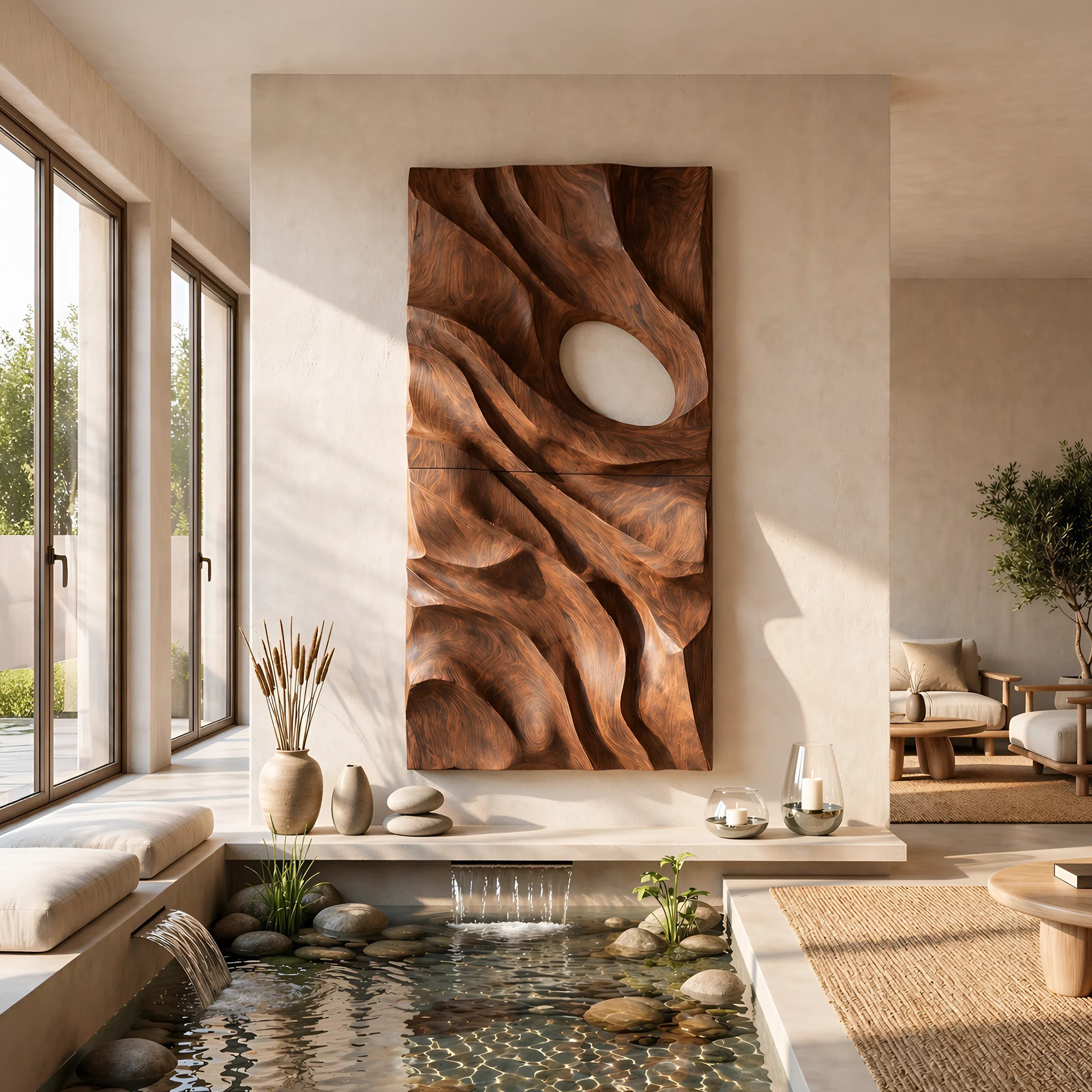 Minimalist Organic Wall Art Panel For Living Room SILDTTNWA089
