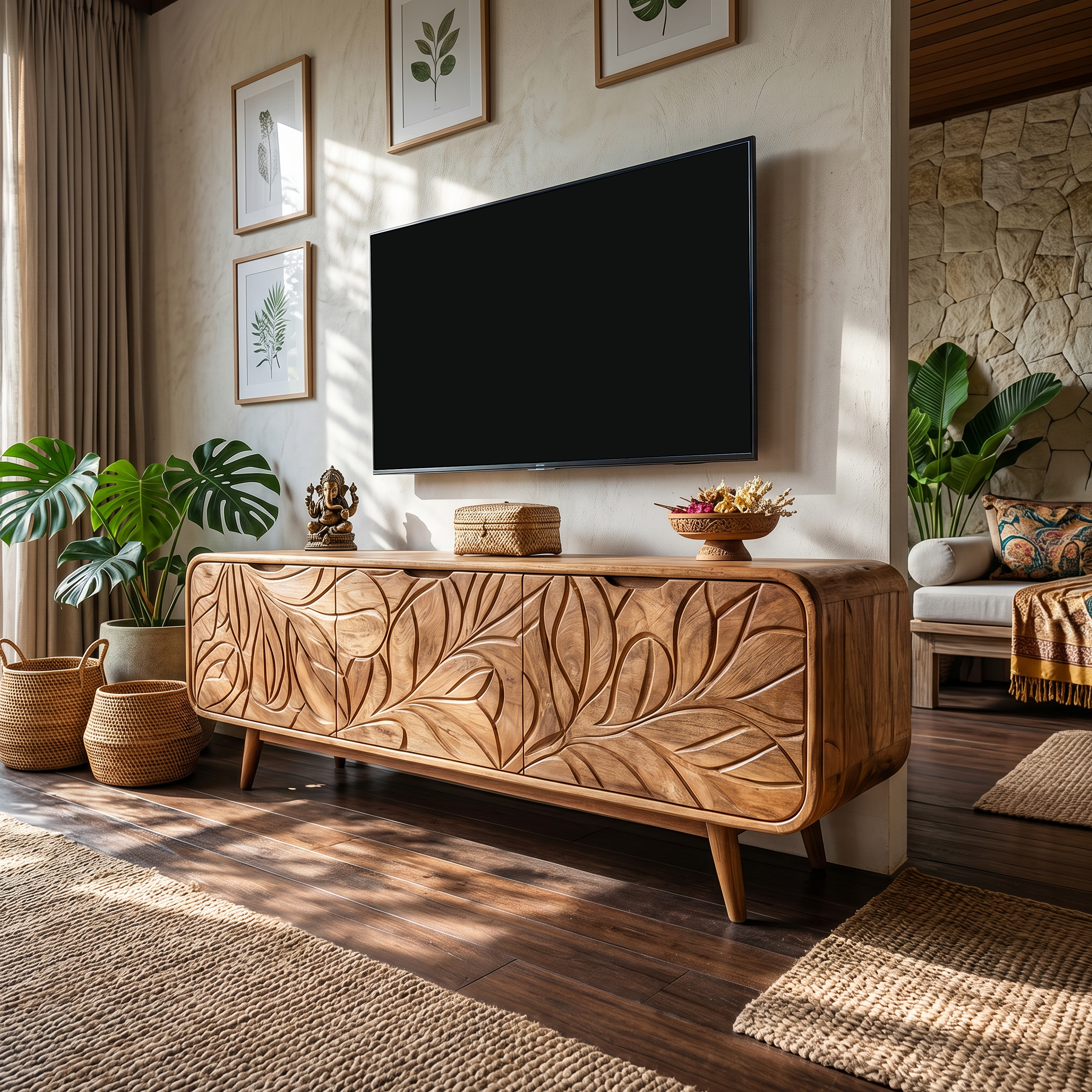 Coastal Modern TV Cabinet For Beach House Decor SILDTTRTVC076