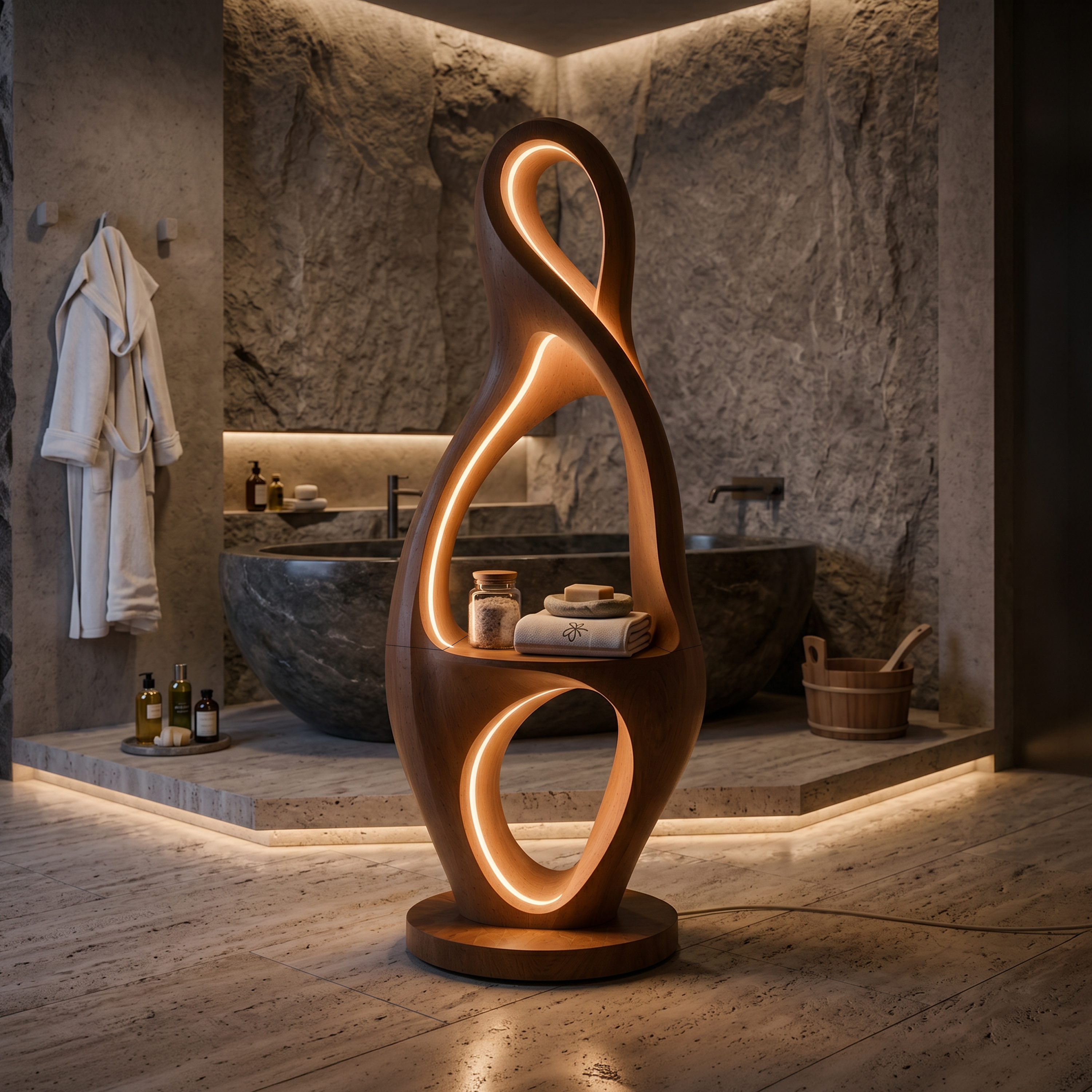 Organic Loop Lamp With Shelf For Living Room SILDTTNLAM021