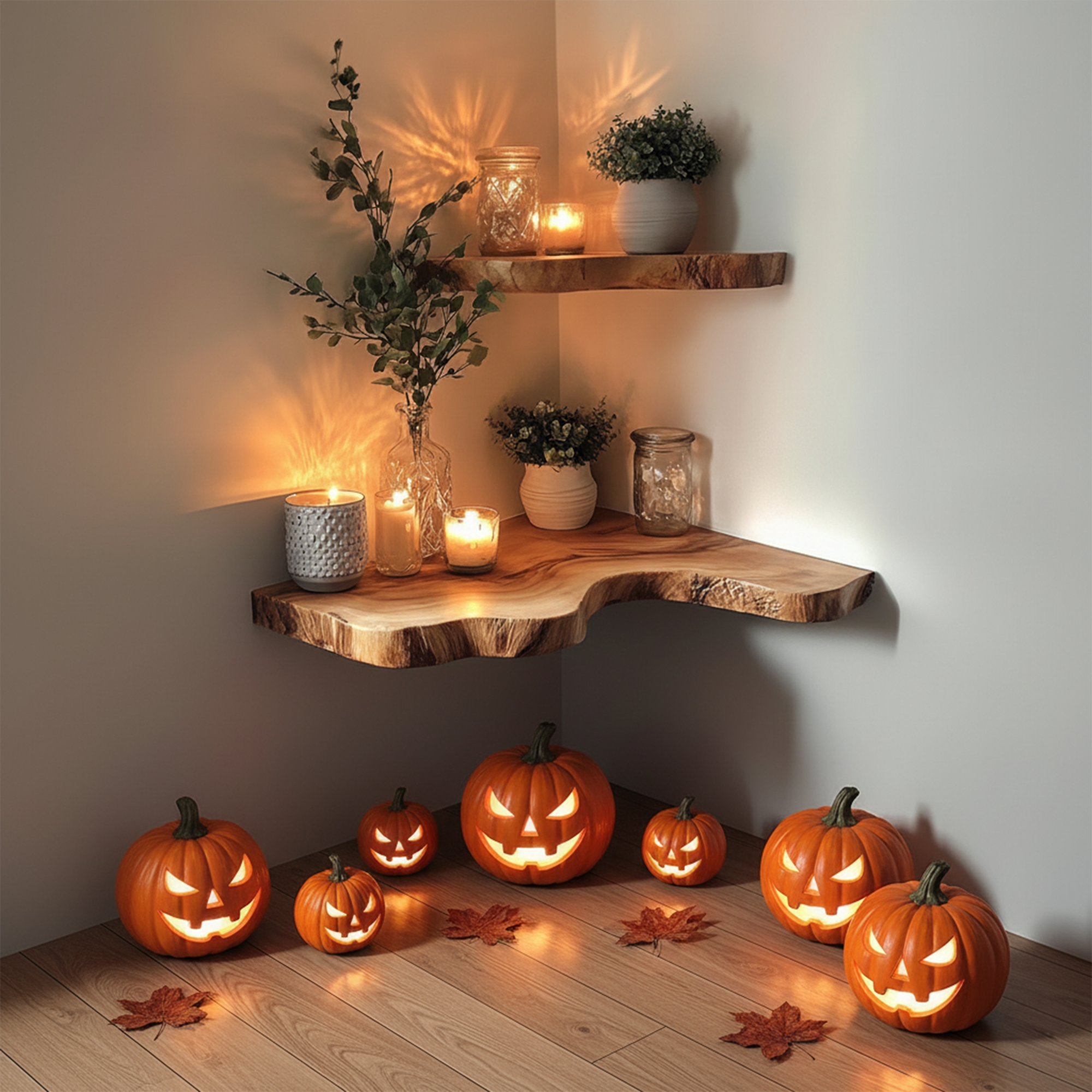 Rustic Halloween Farmhouse Wooden Floating Shelf Home Decoration SINLKIHW040