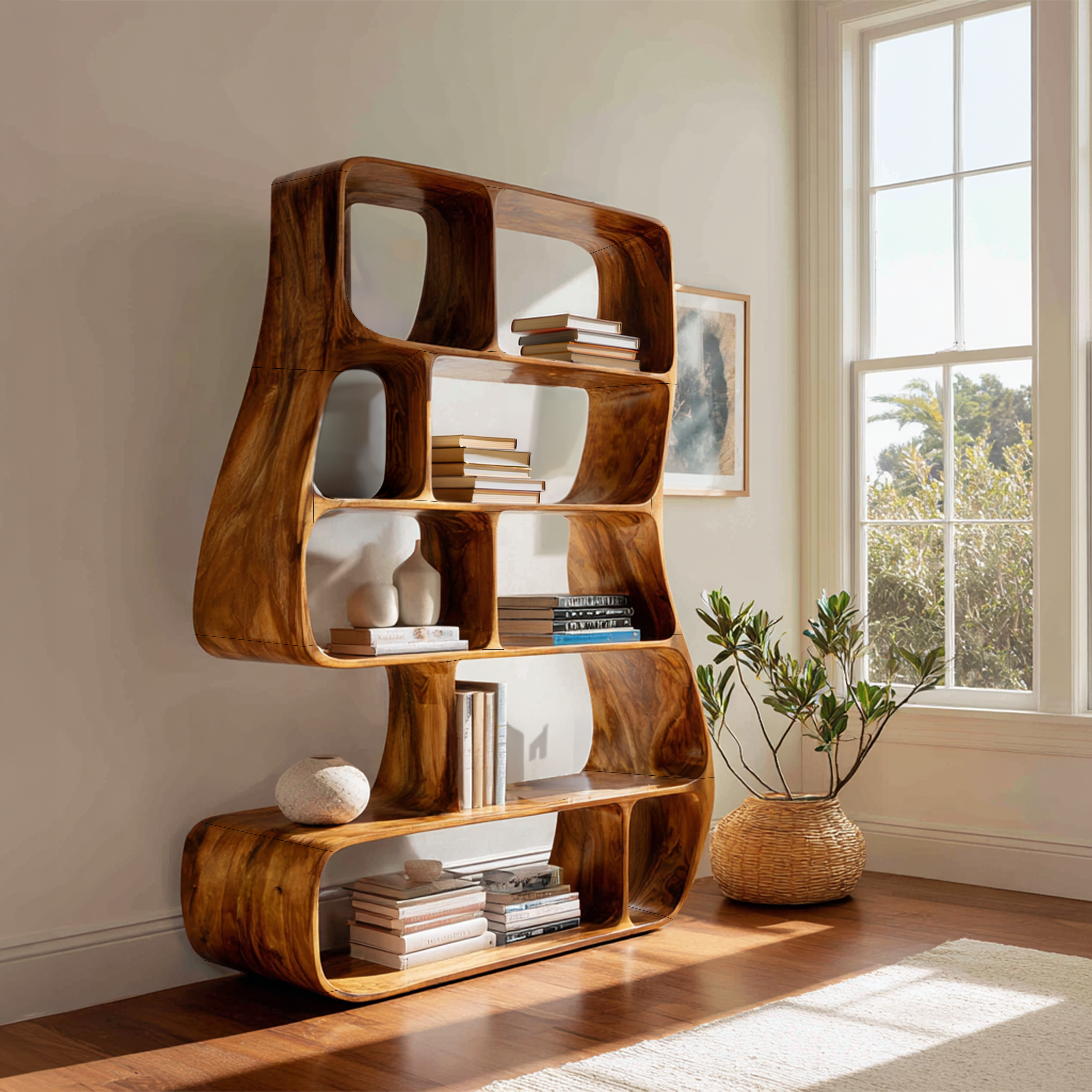 Contemporary Artistic Bookshelf Bedroom Corner Display SILDTTRBS012