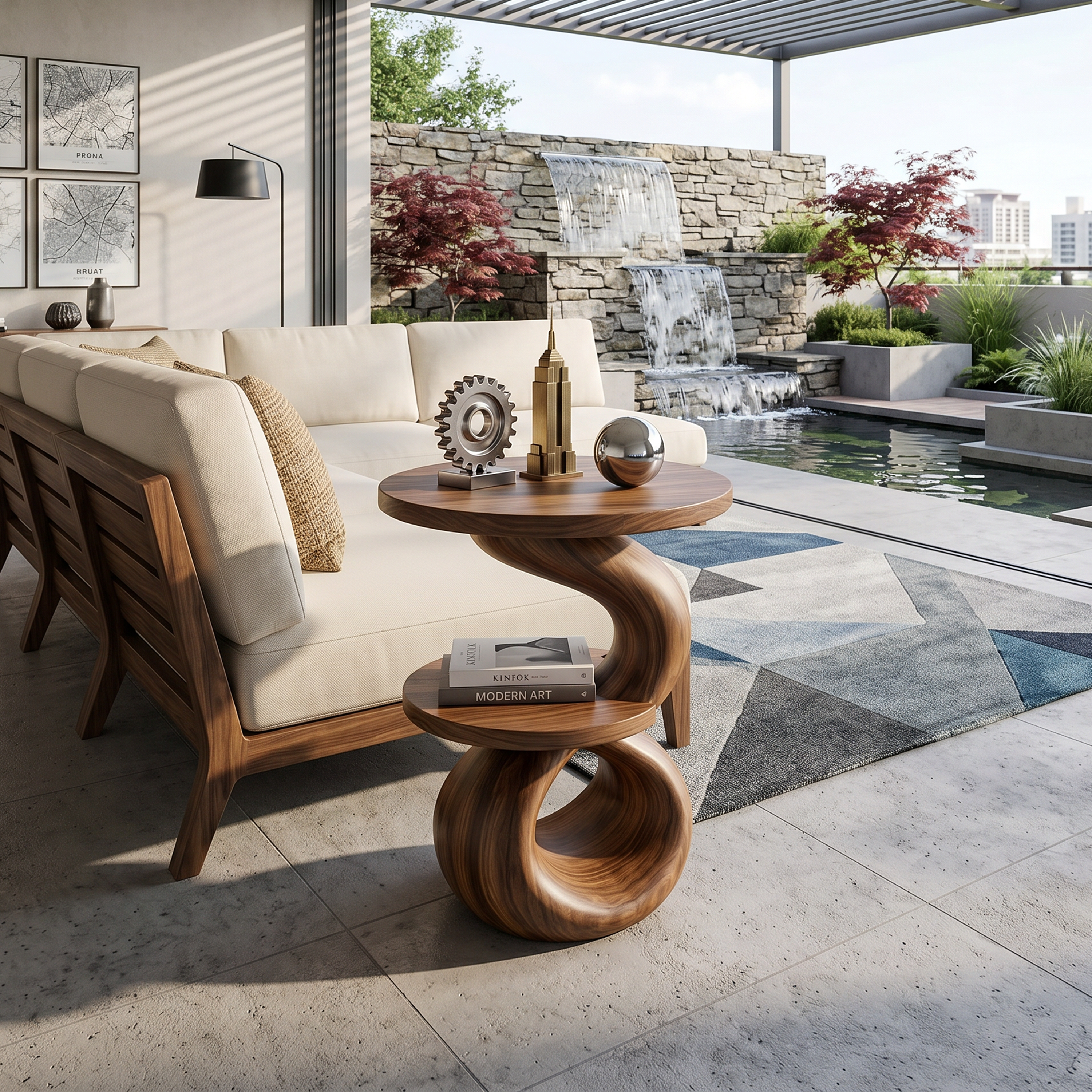 Modern Sculptural Side Table Outdoor Lounge SILDTTRSTA029