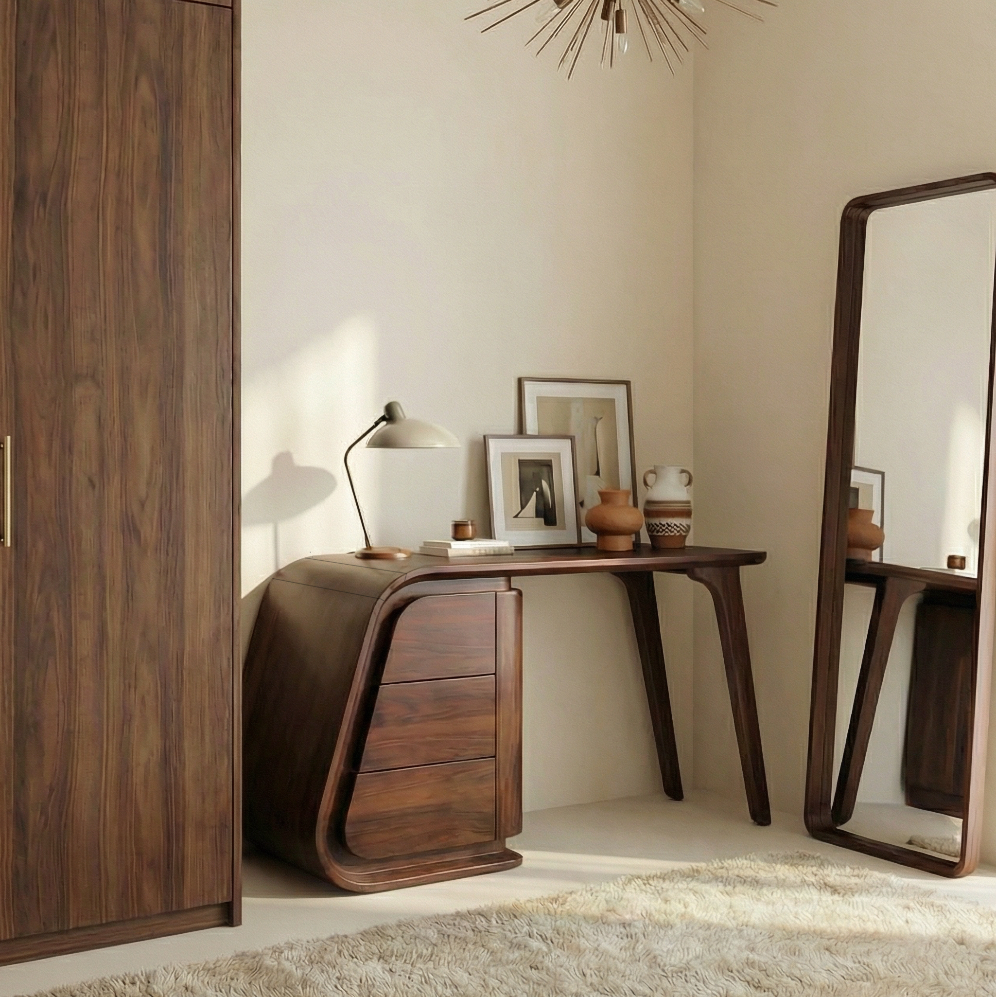 Modern Makeup Vanity Desk With Drawers For Bedroom SINLSABDT061