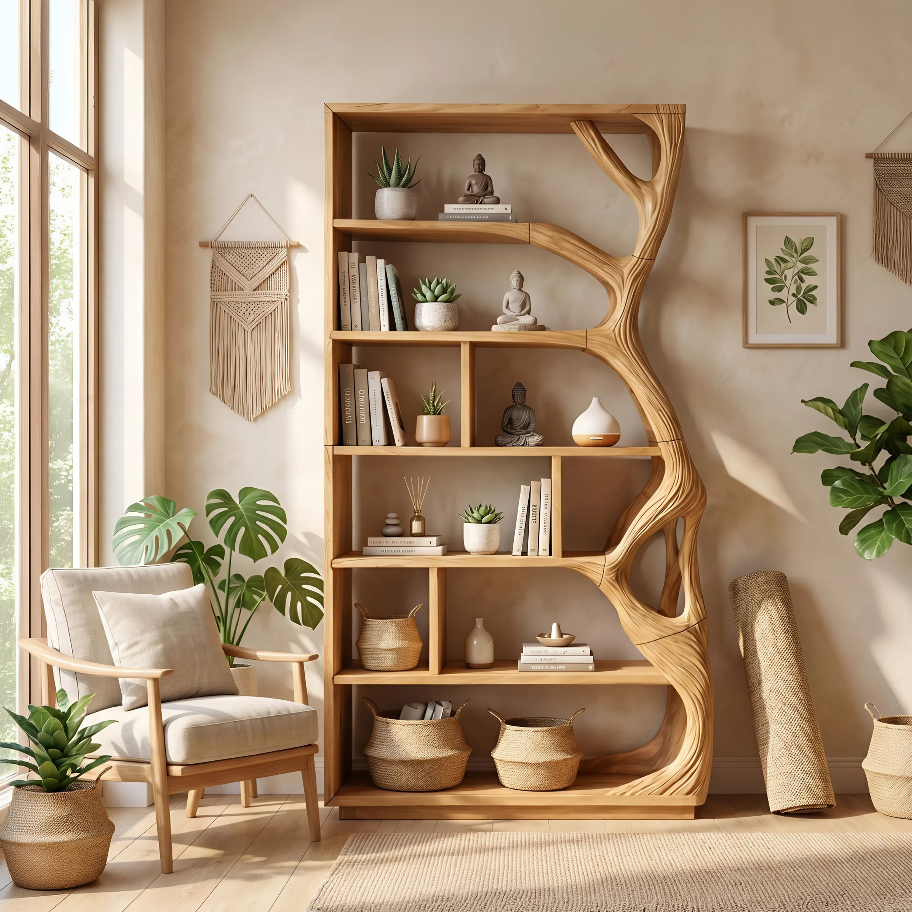 Contemporary Artistic Bookcase Storage Organizer For Office Space SILDTTNBS010