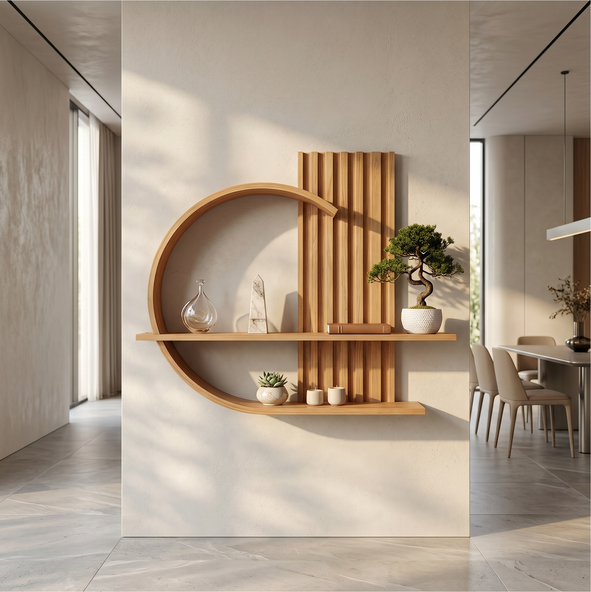 Japandi Organic Modern Wall Shelf Living Room And Bedroom SINLSAFL230