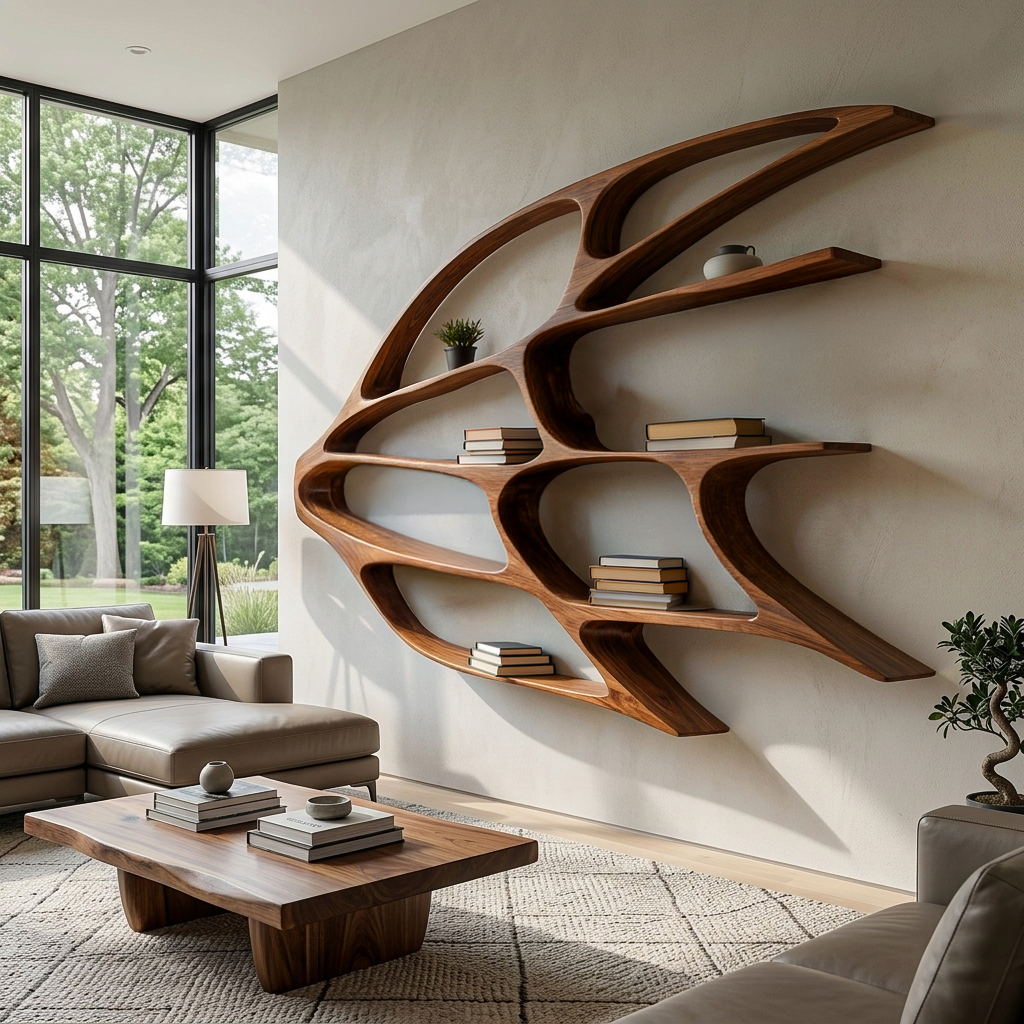 Handmade Wooden Wall Mounted Bookshelf For Home Living RTTHTTBS142