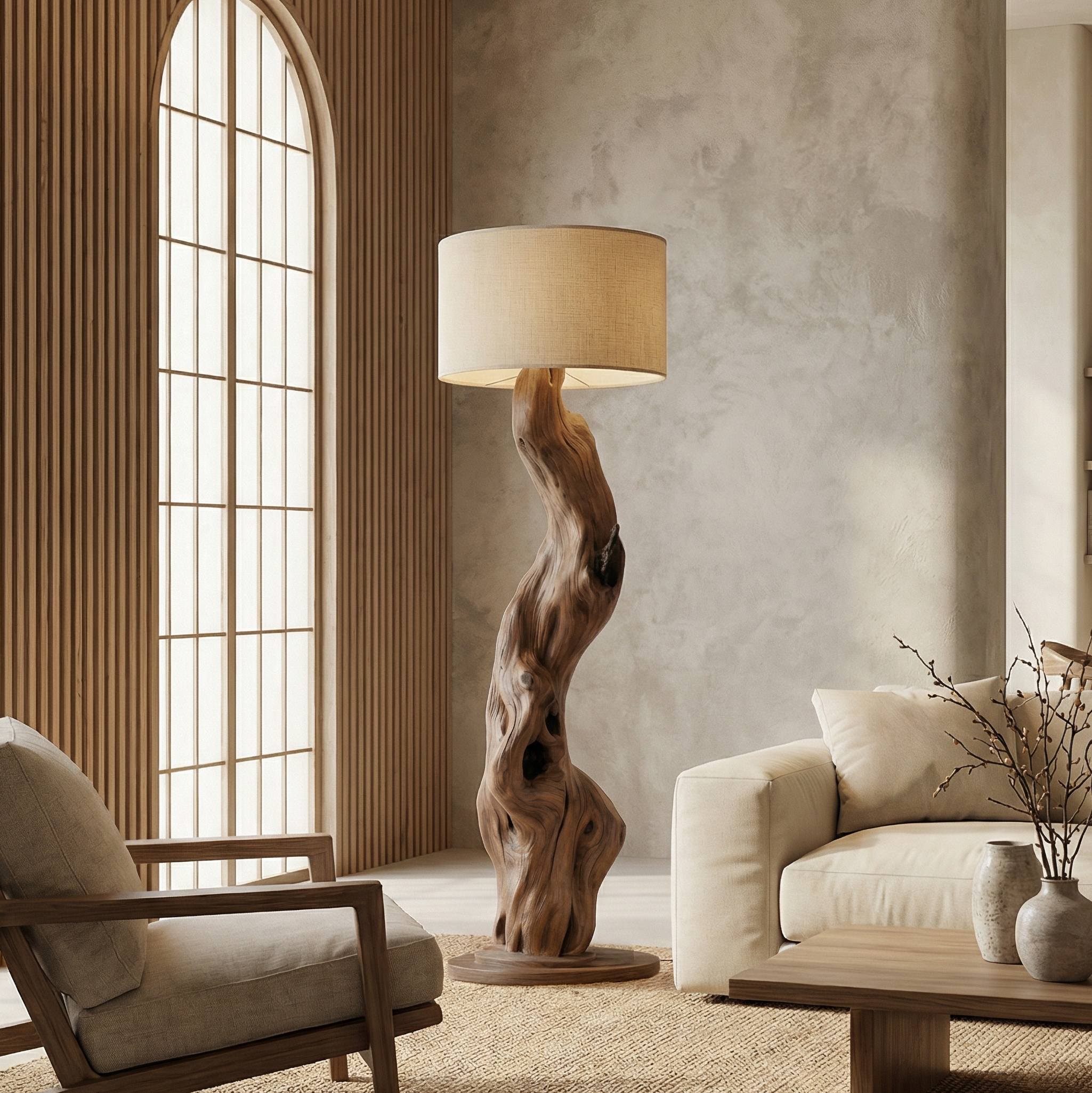 Modern Wooden Standing Floor Lamp For Bedroom And Living Room SINLSAFLP059