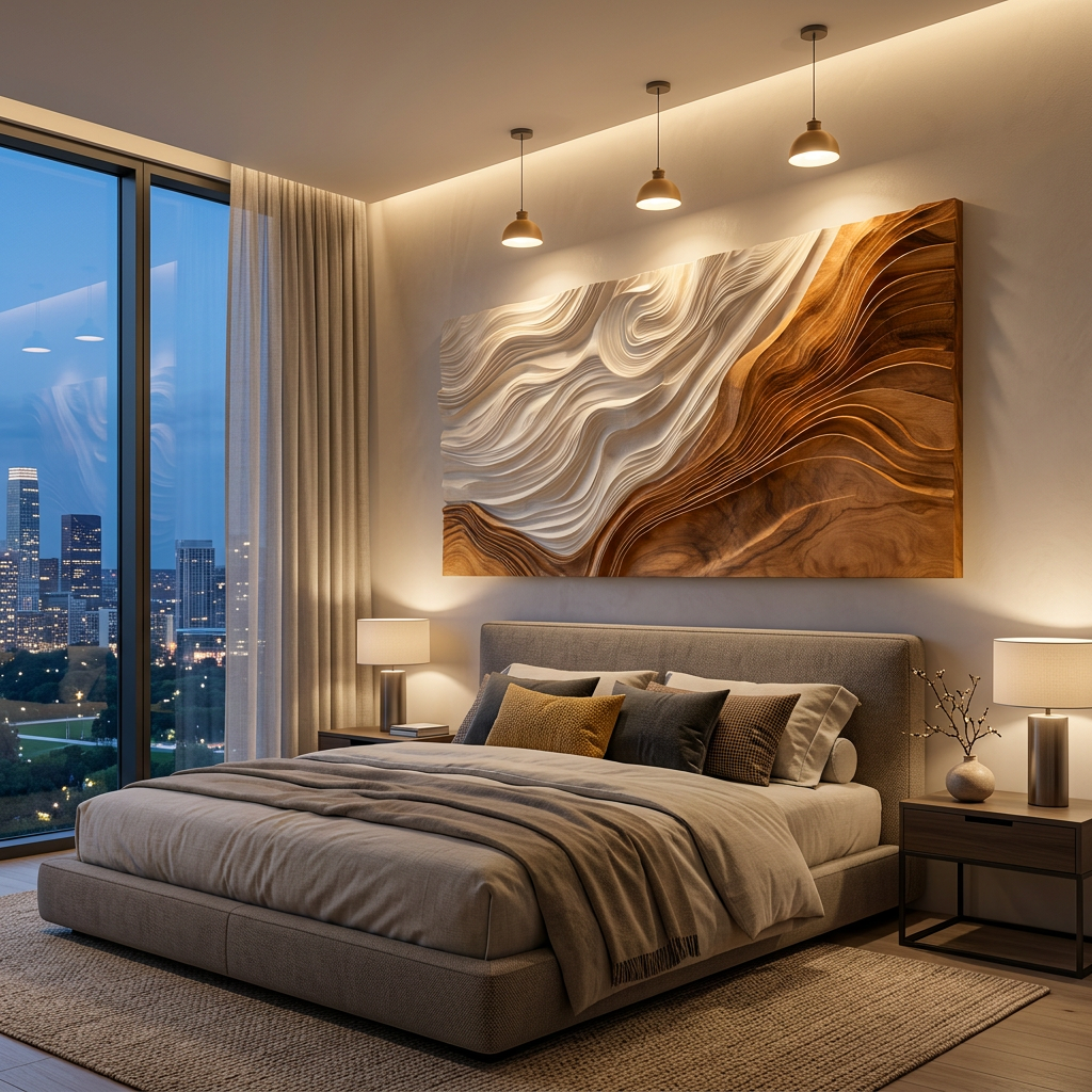 Contemporary Wooden Wave Wall Art For Wall Decor RTTHTTWA119