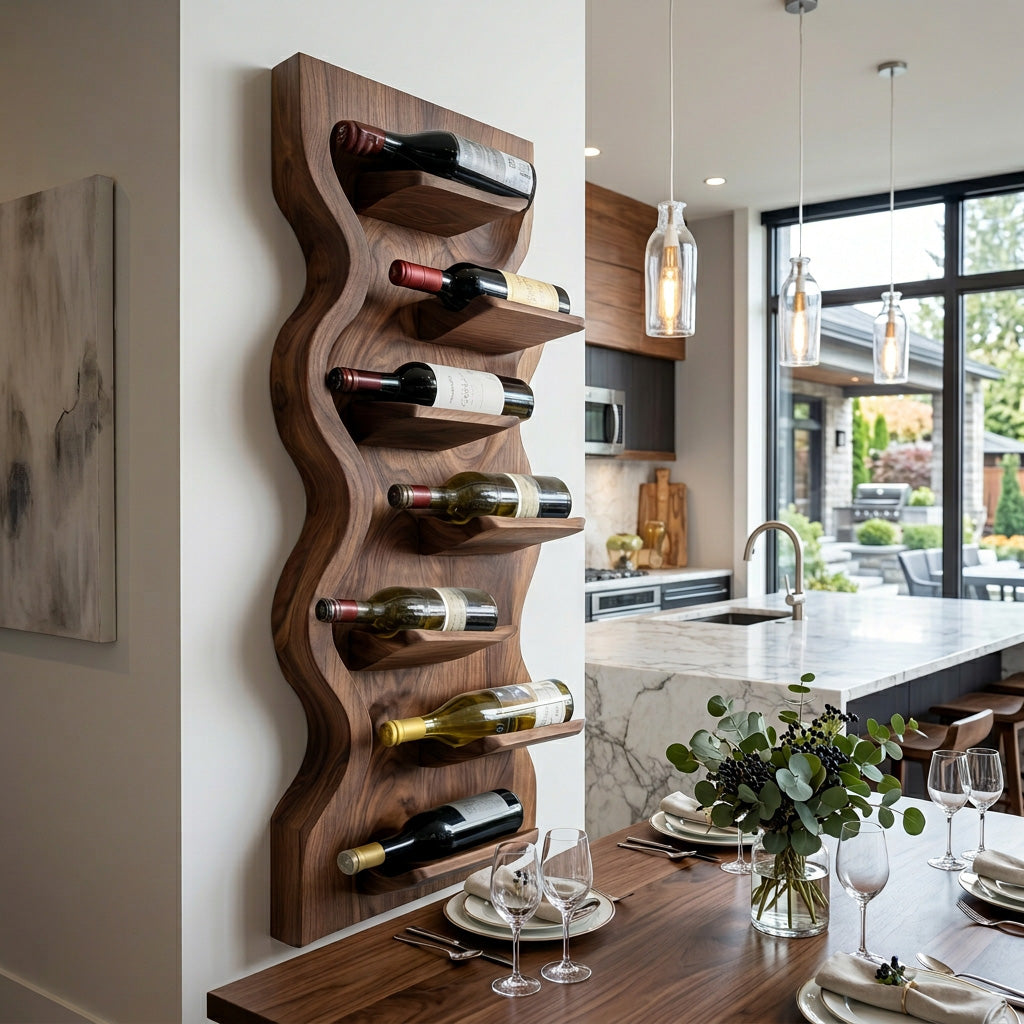 Contemporary Wooden Wine Rack For Dining Room Wall Storage RTTHHNWH005