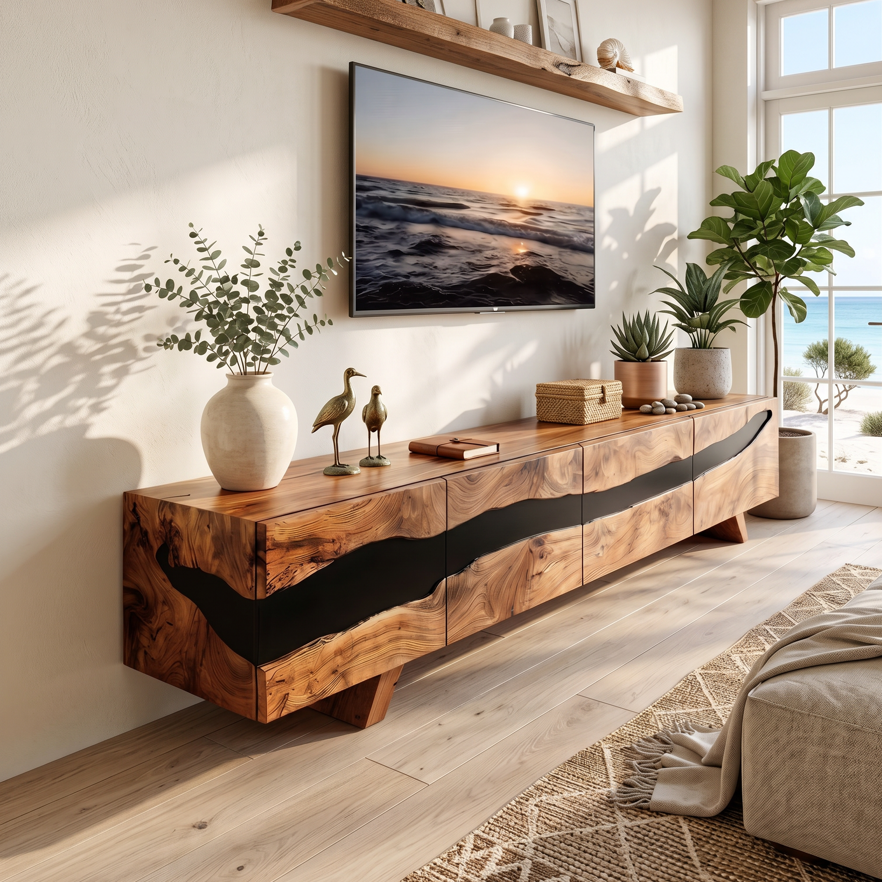 Mid Century Solid Wood Entertainment Stand For Decor SILDTTNTVC102