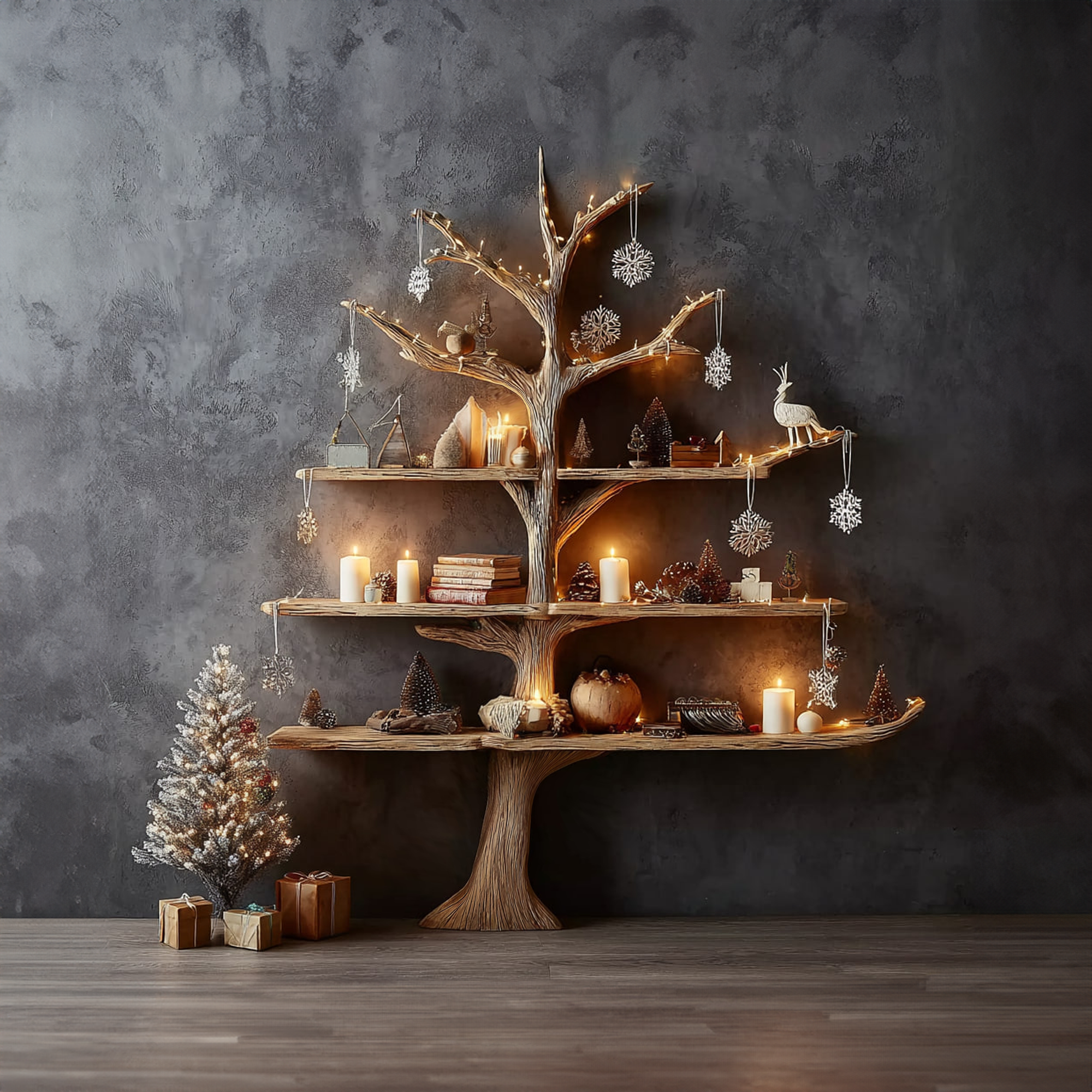 Rustic Tree Bookshelf Seasonal Home Office Living SINLKITB275