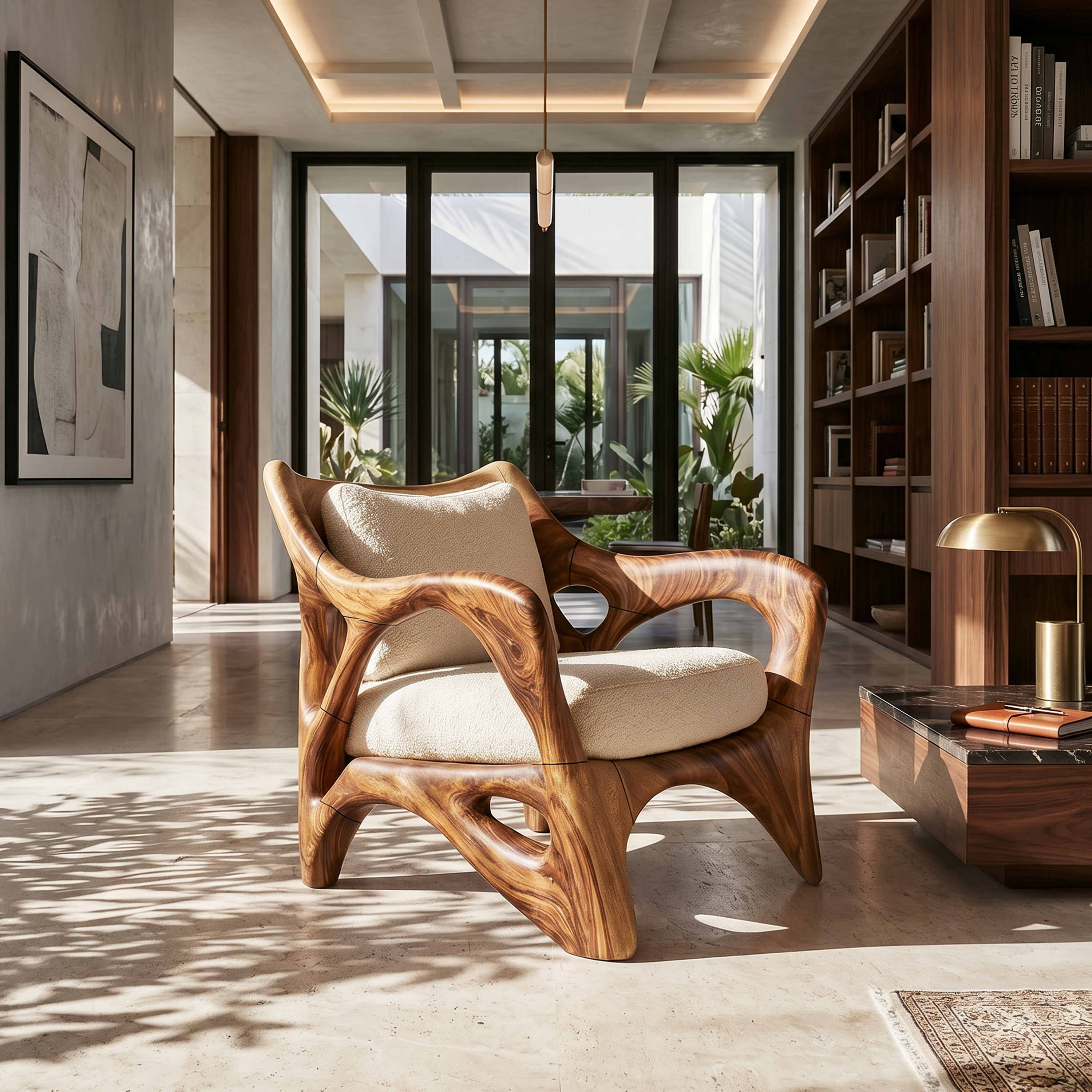 Modern Sculptural Lounge Chair for Sophisticated Wine Room Interiors SILDTTRCHR023