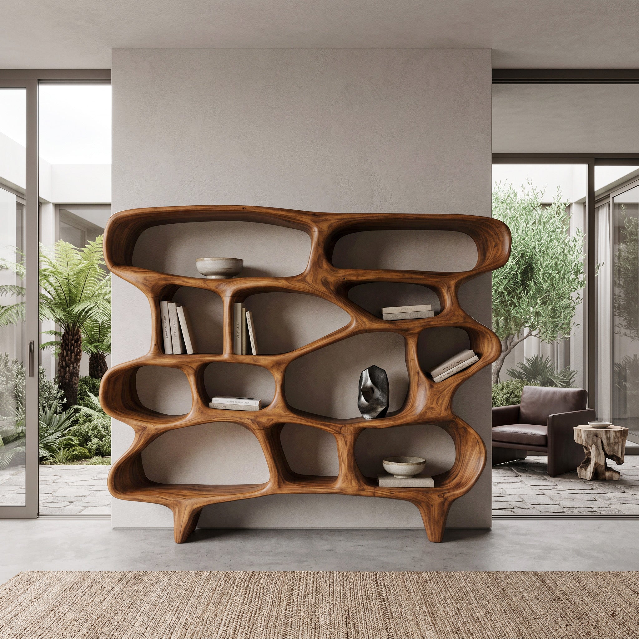 Organic Sculptural Bookshelf For Living Room Or Office Decor SITHHNBS065