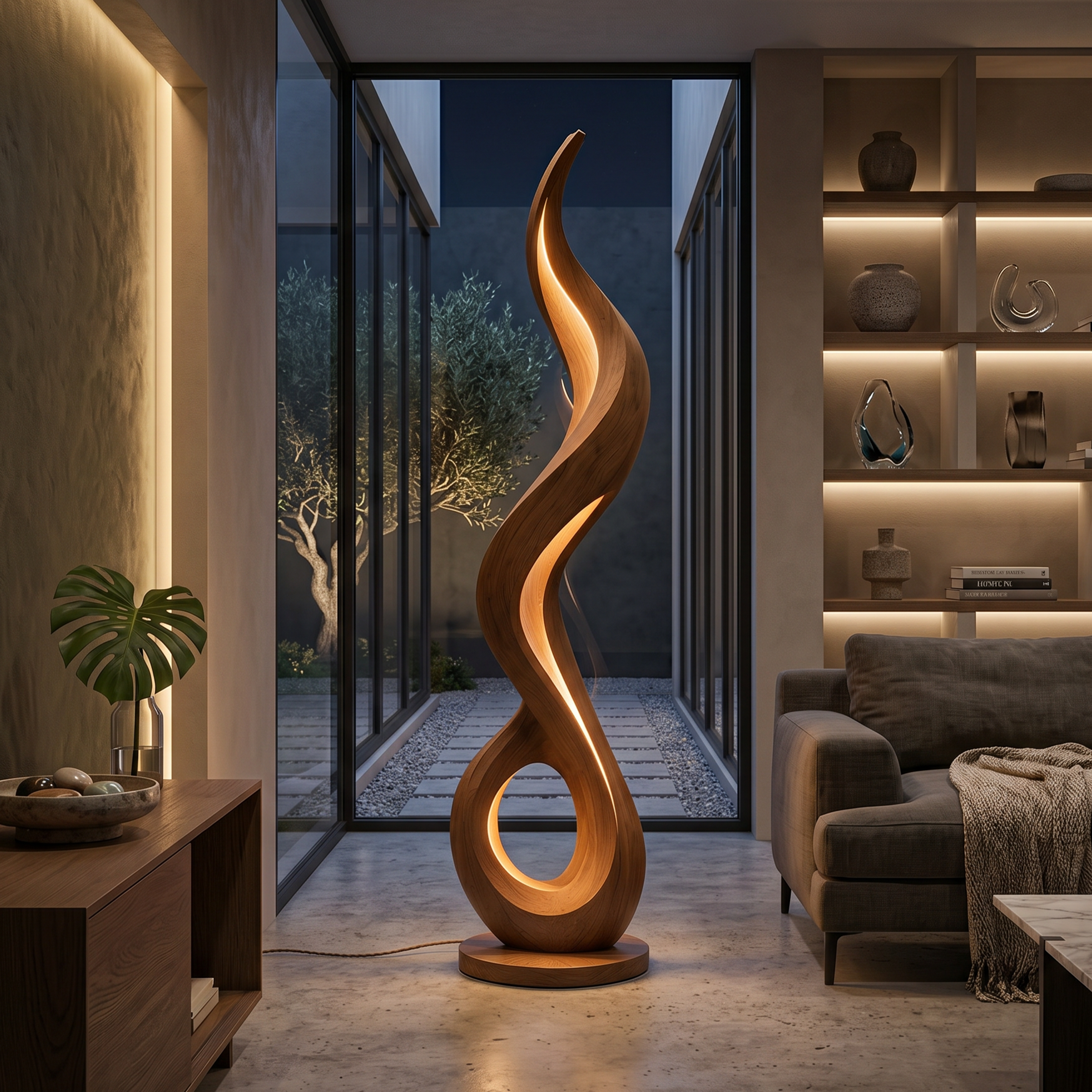 Minimalist Liquid Flow Floor Lamp For Reading Corner SILDTTNLAM035