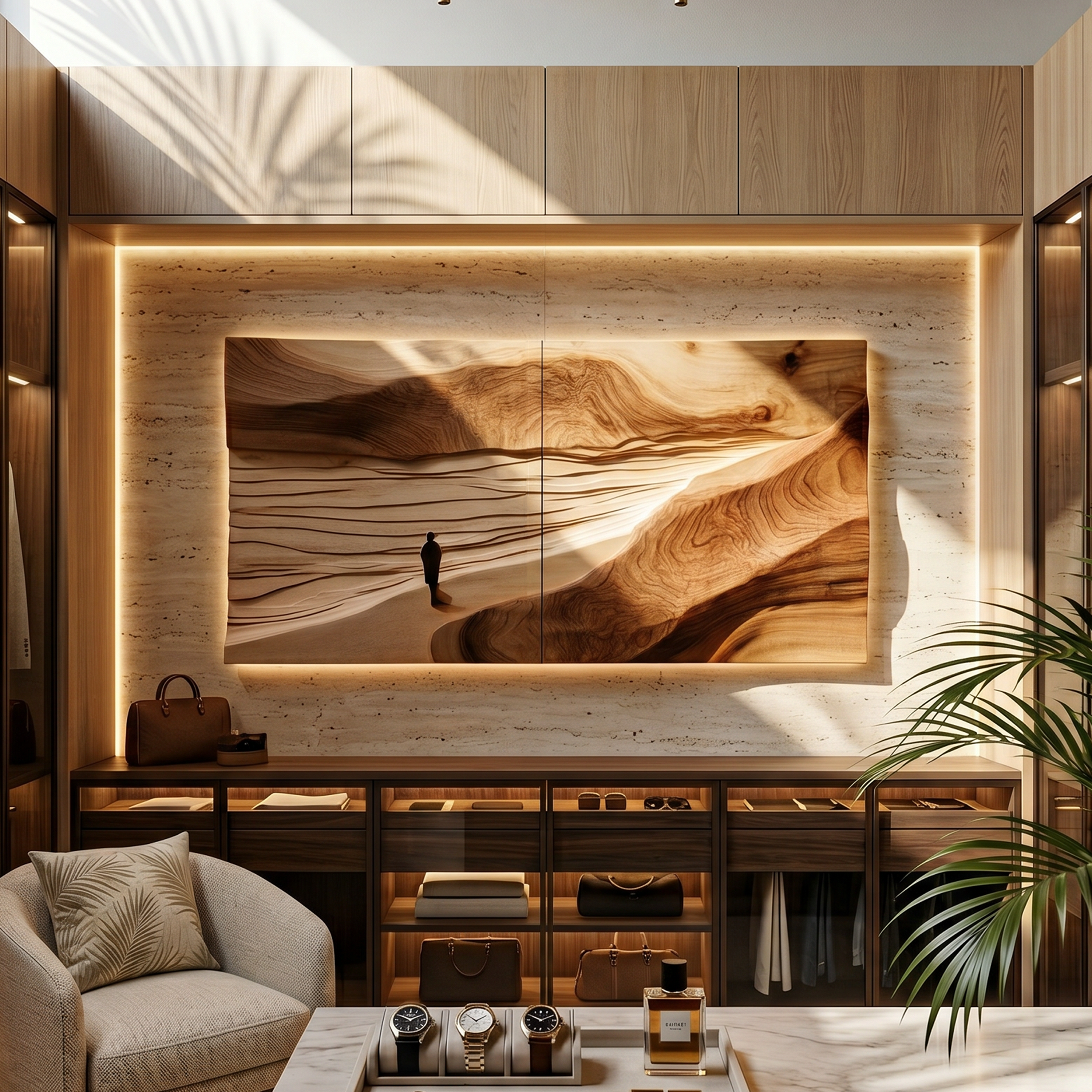 Minimalist Sand Dune Wood Wall Art For Neutral Modern Interior Styling SILDTTRWA091