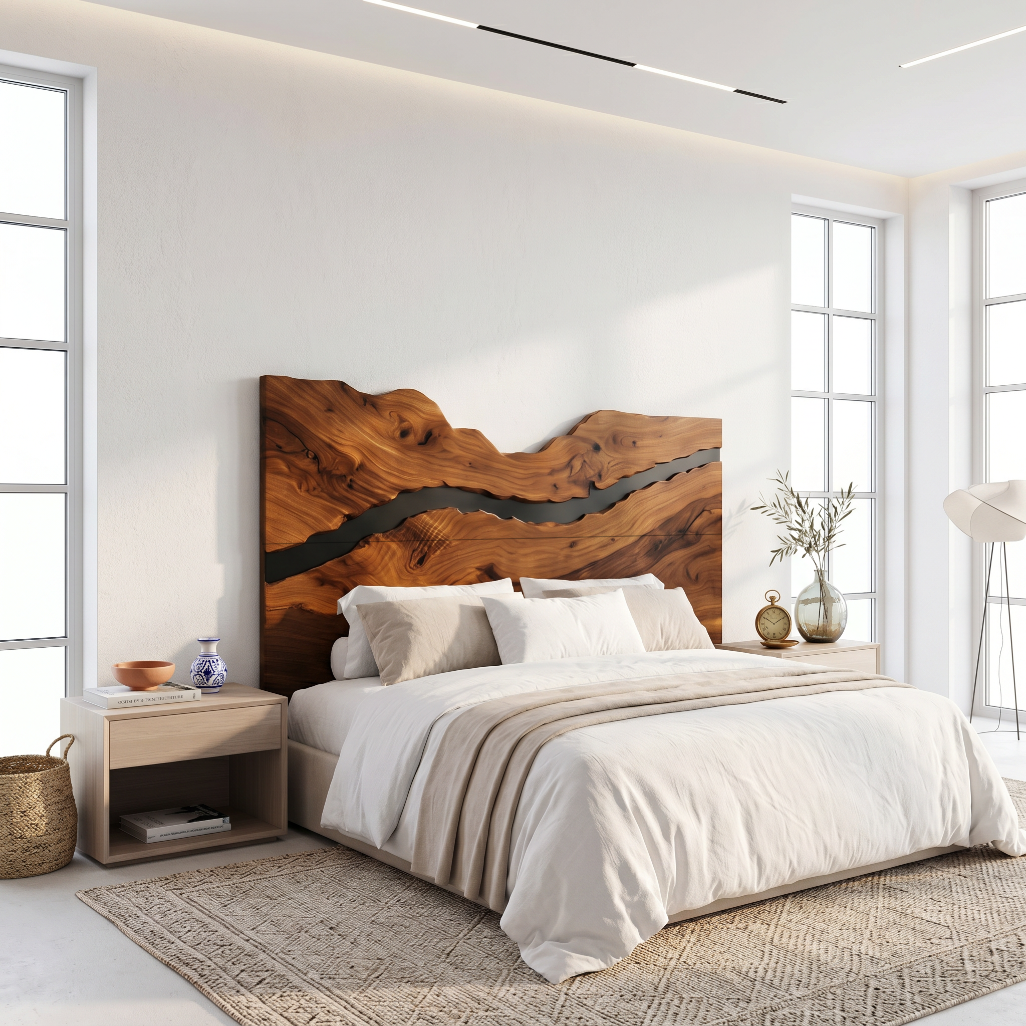 Rustic Headboard Slatted Bed Headboard For Bedroom SINLSAHB035
