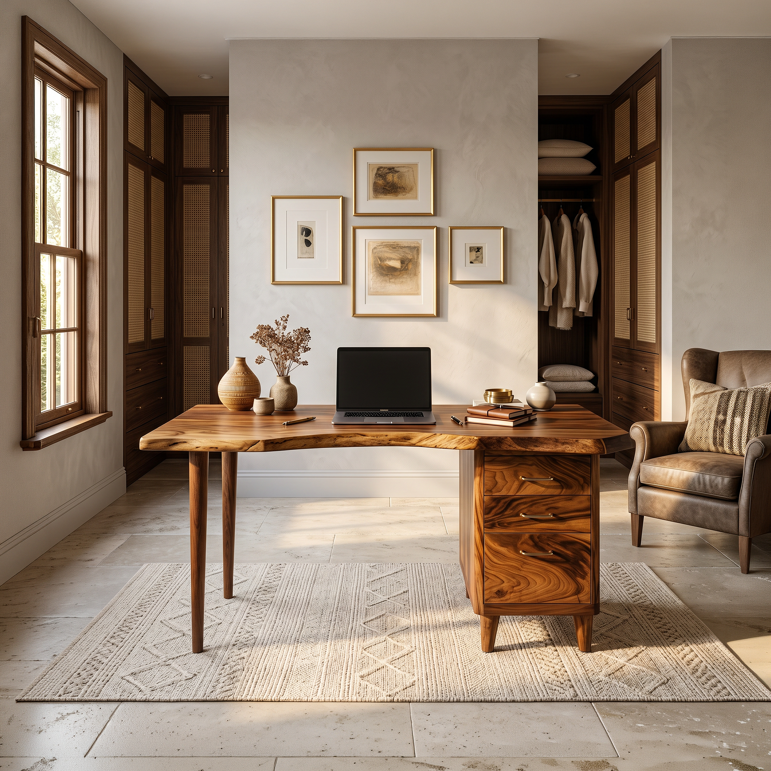 Urban Writing Desk With Drawer Storage For Apartment Office SILDTTRDE018