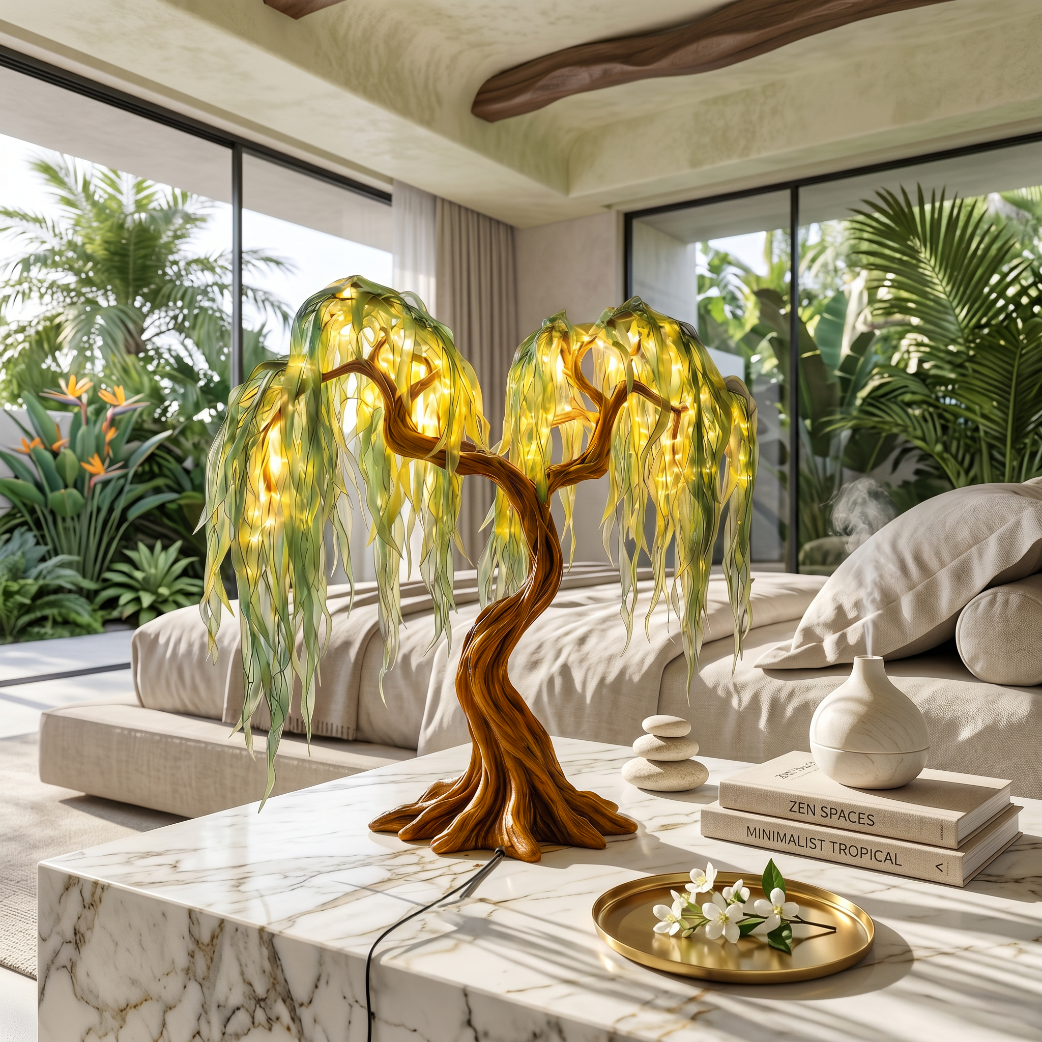 Modern Organic Willow Tree Table Lamp For Bedroom SINLSATL012