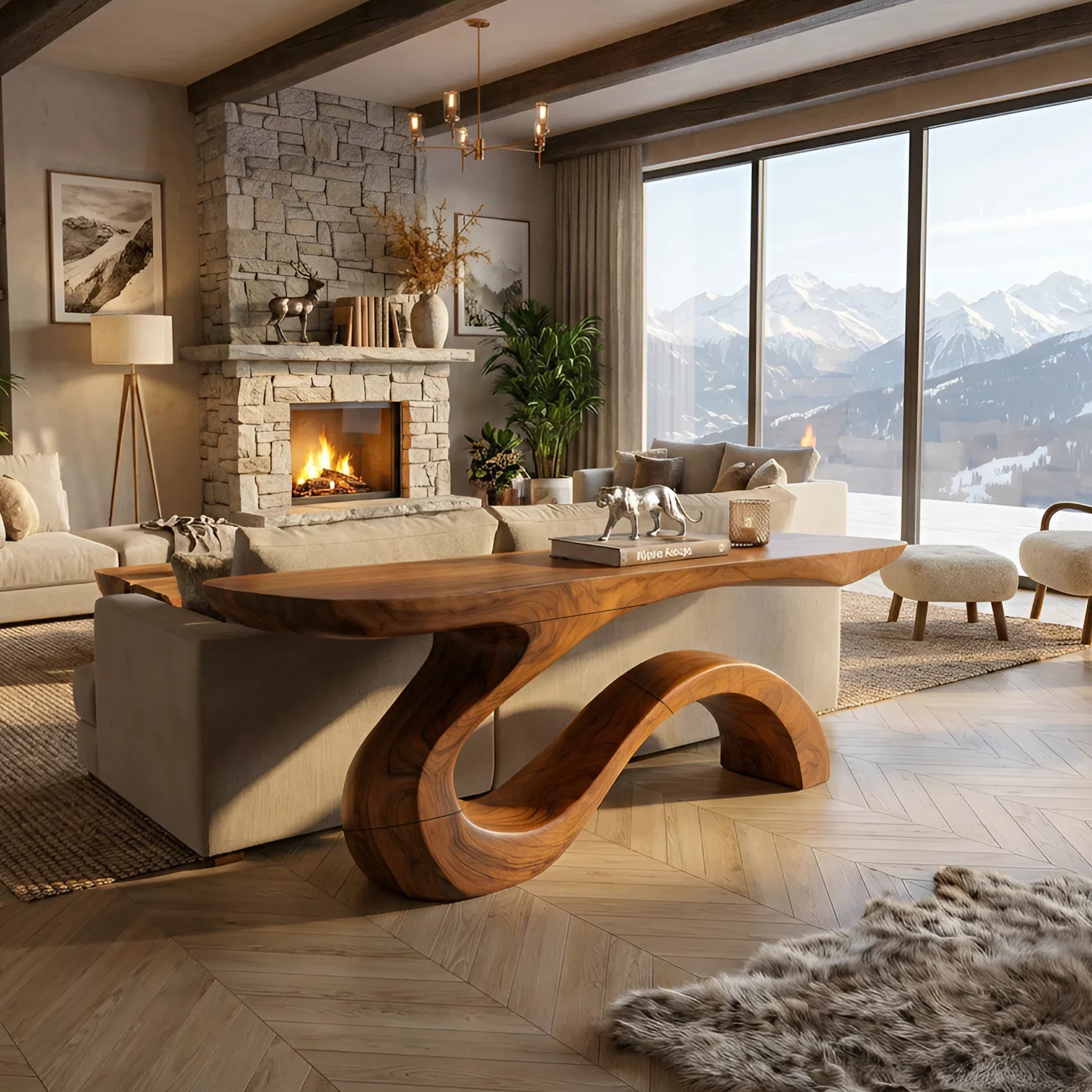 Contemporary Organic Accent Table For Open Living Space SILDTTNCS108