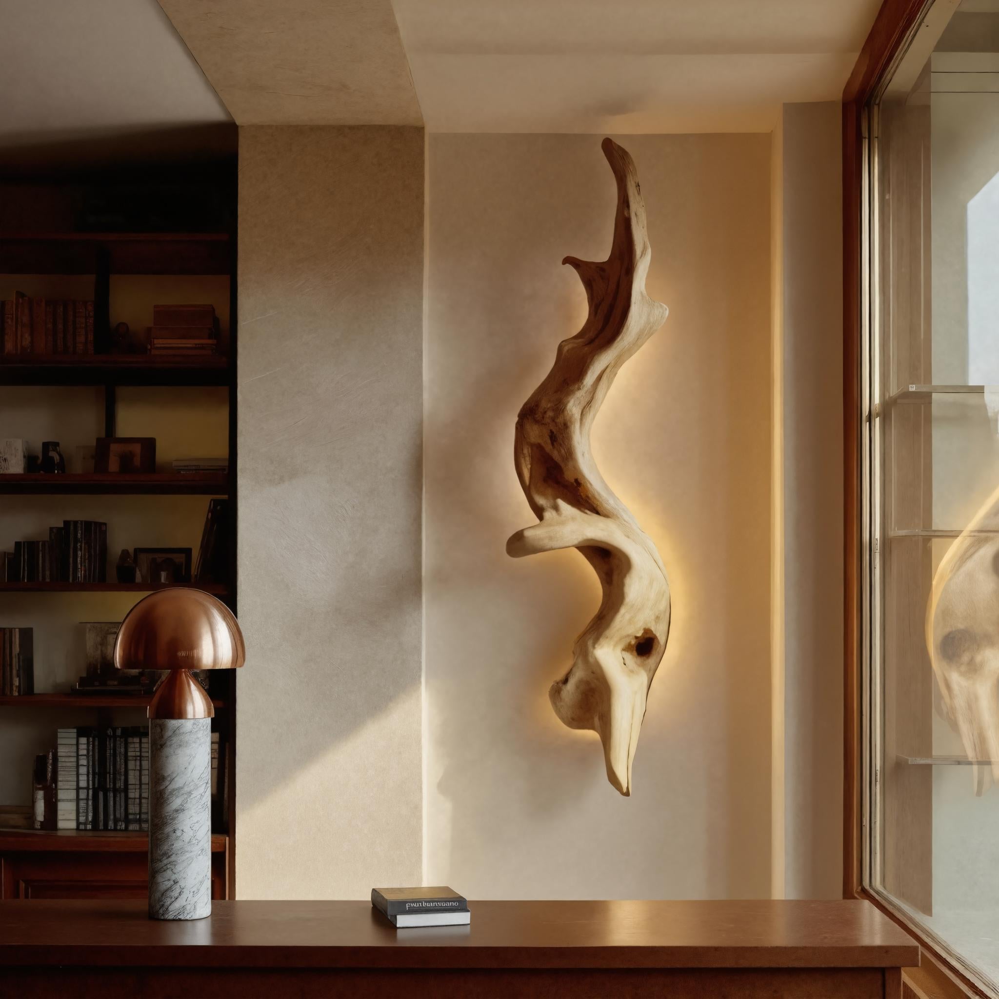 Rustic Organic Wall Lamp Sculpture For Living Room SITHHNLAM016