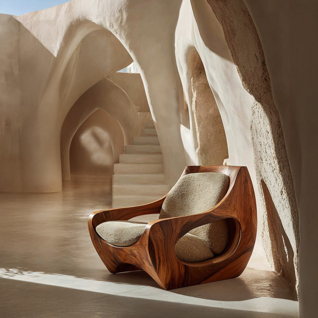 Sculptural Natural Wood Chair For Modern Home Decor RTTHHNCHR151