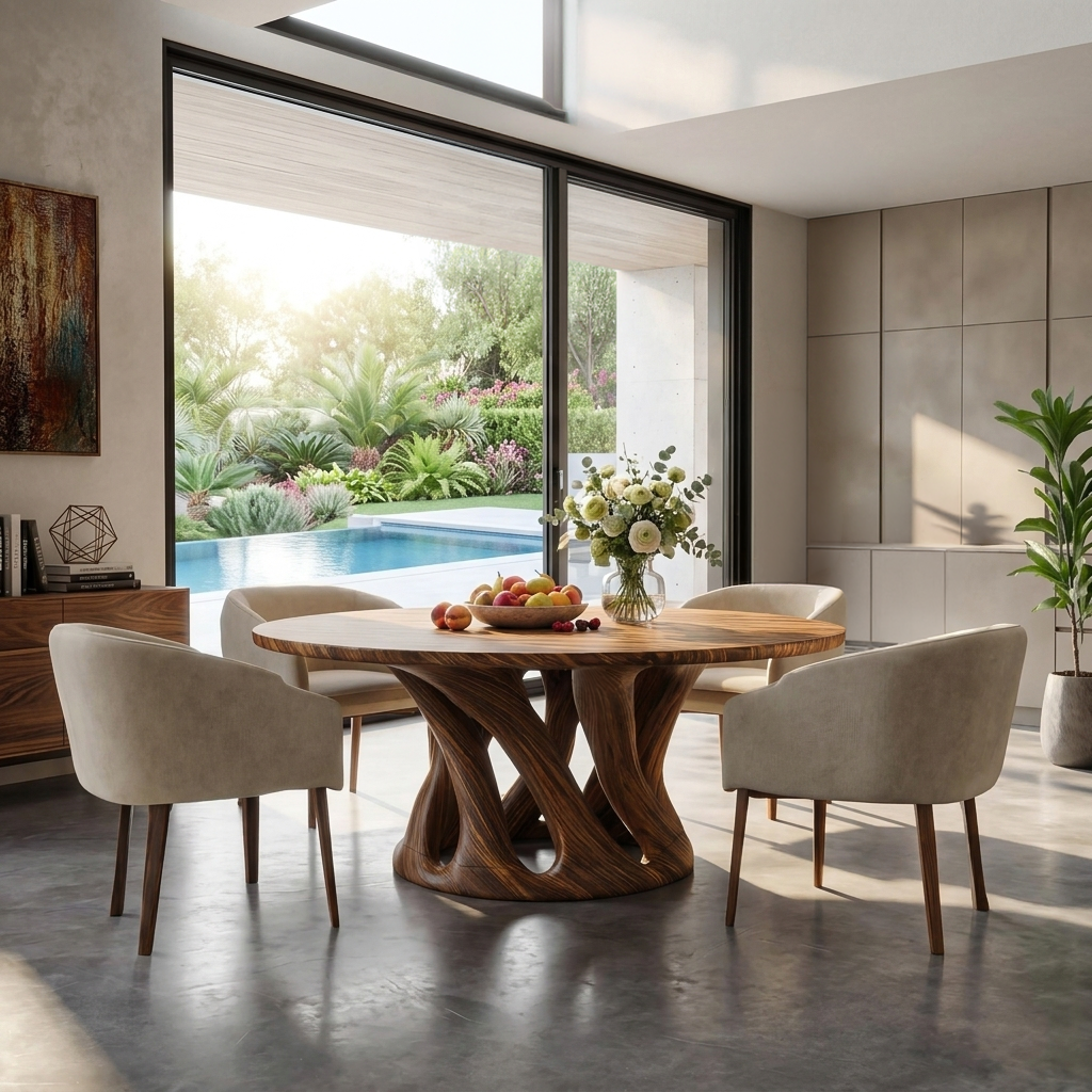 Sculptural Round Dining Table For Contemporary Interior RTTHTTDN030