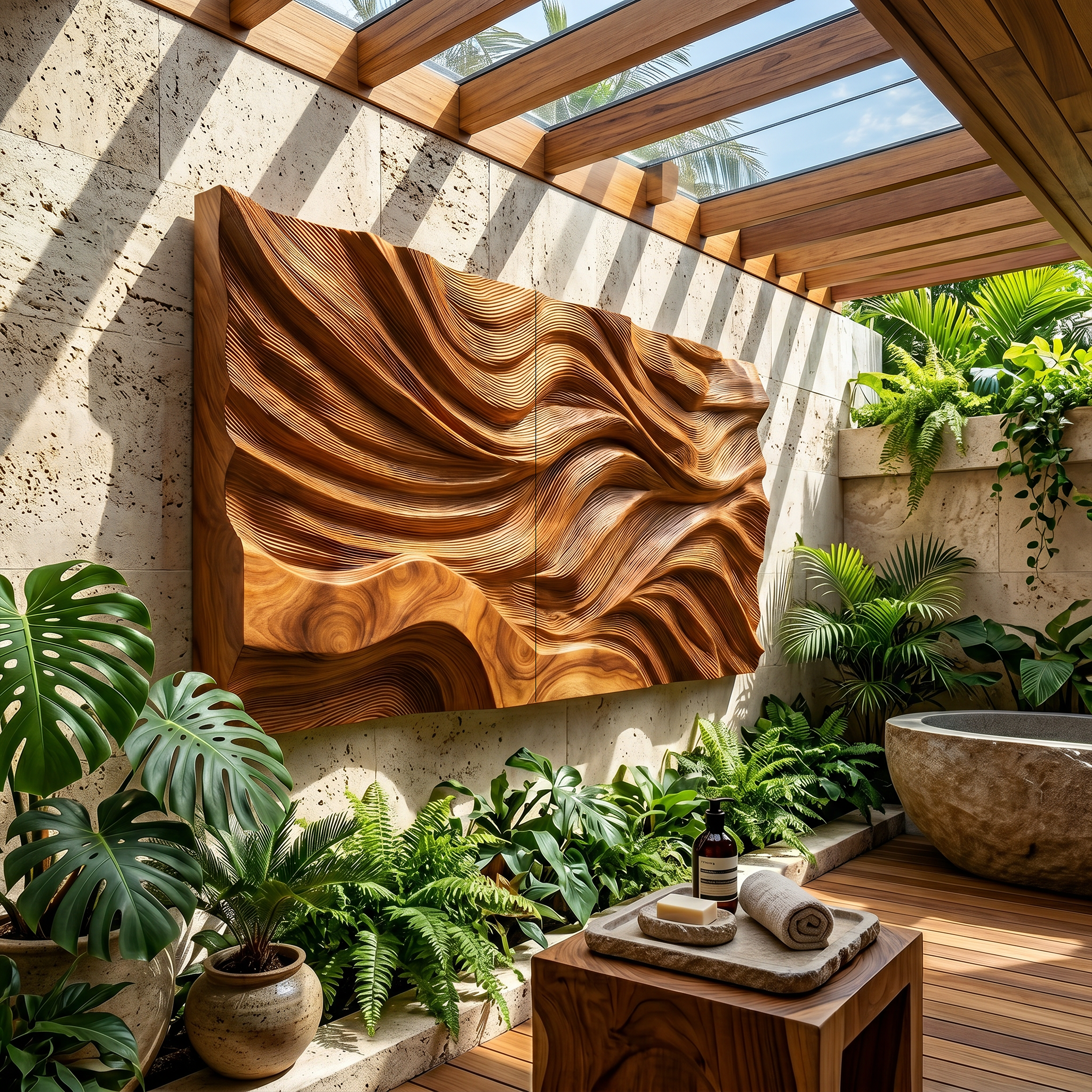 Rustic Sculpted Sunset Wood Wall Art Modern Luxury Interior SILDTTRWA101