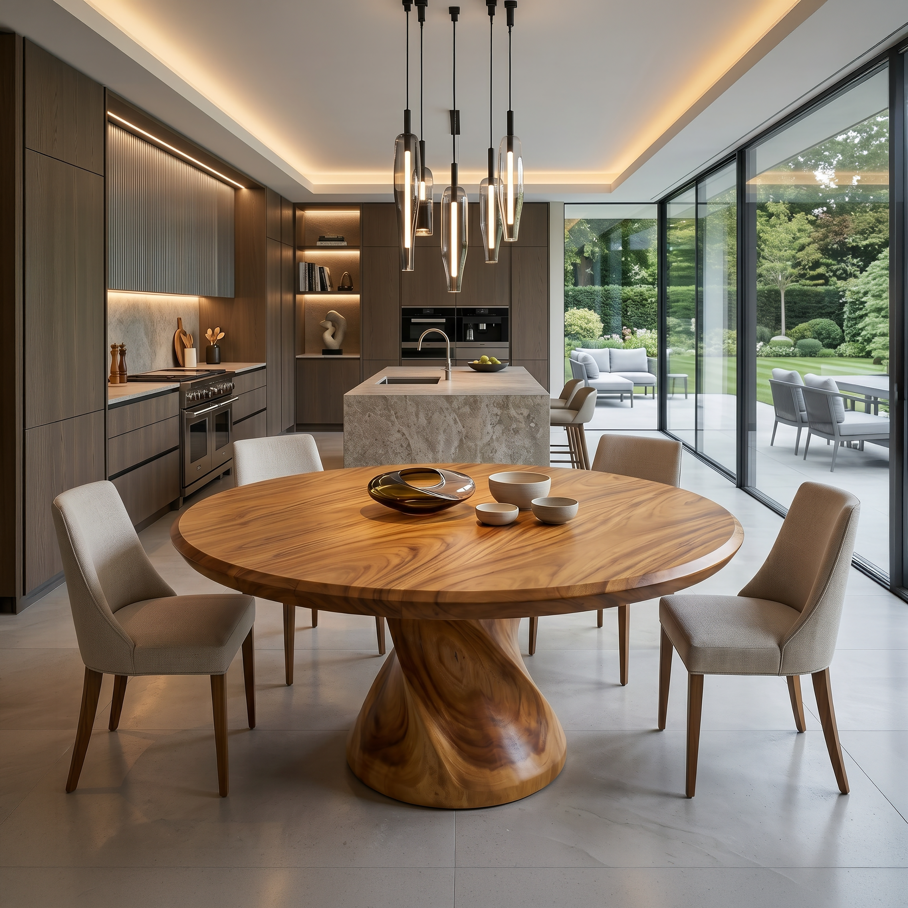 Sculptural Trestle Table For Tropical Dining Room SILDTTRDN073