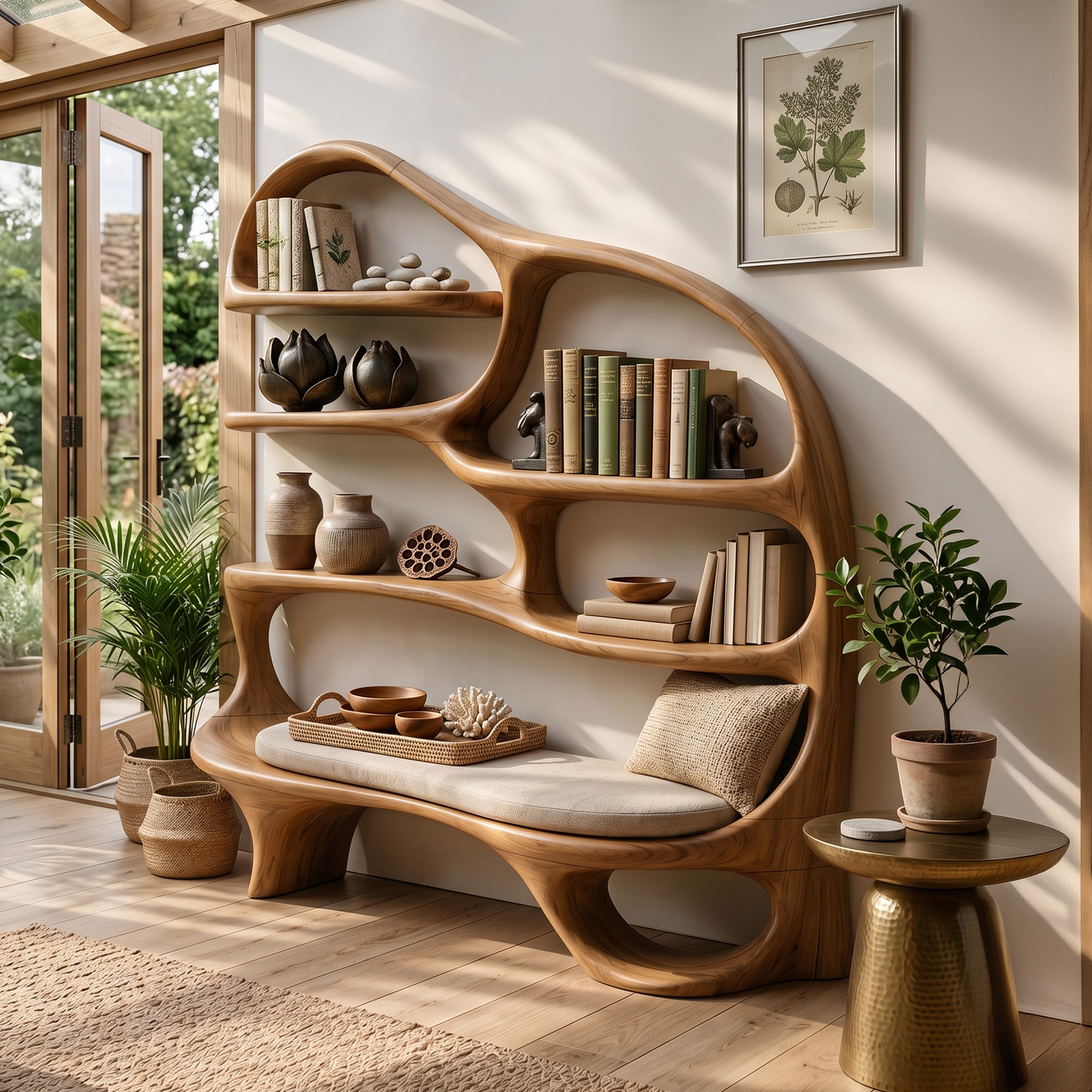 Modern Reading Nook Bookcase For Contemporary Living Room SILDTTNBS057