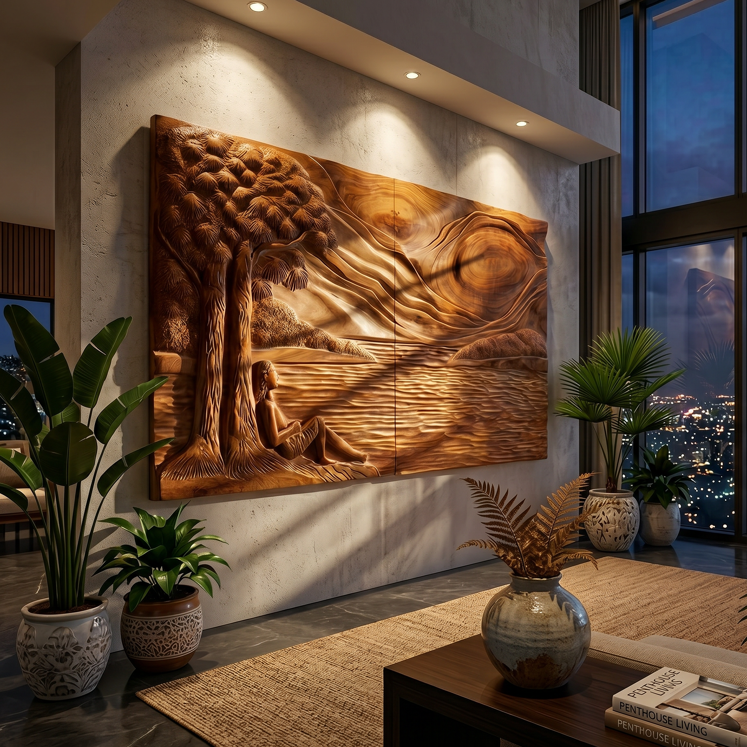 Mountain Forest Wood Wall Art For Rustic Lodge Interior Design SILDTTRWA100