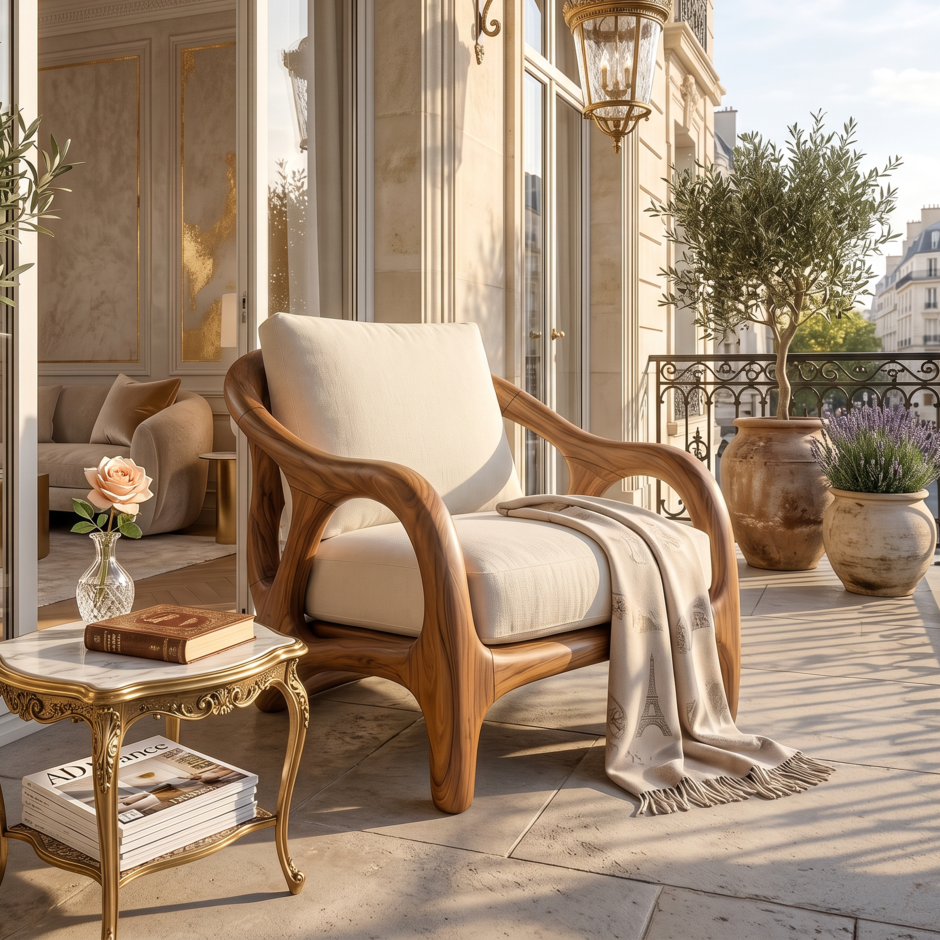 Modern Organic Wooden Armchair Grand Entryway SILDTTRCHR007