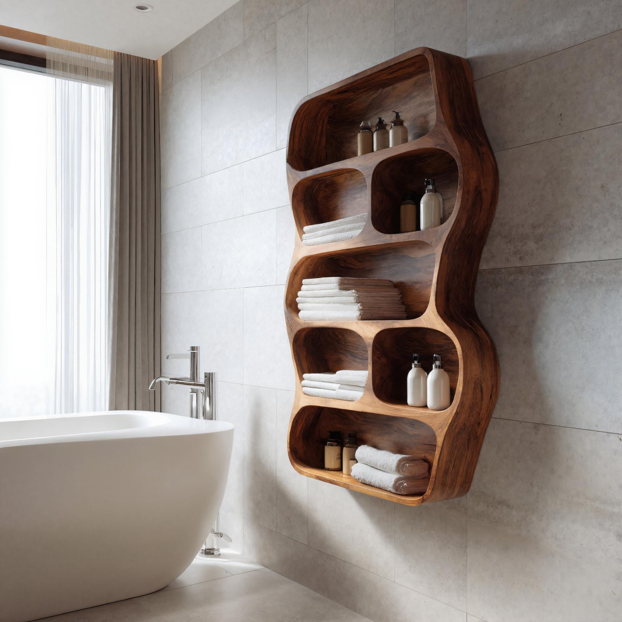 Contemporary Wall Shelf For Bathroom Space RTTHHNBAS007