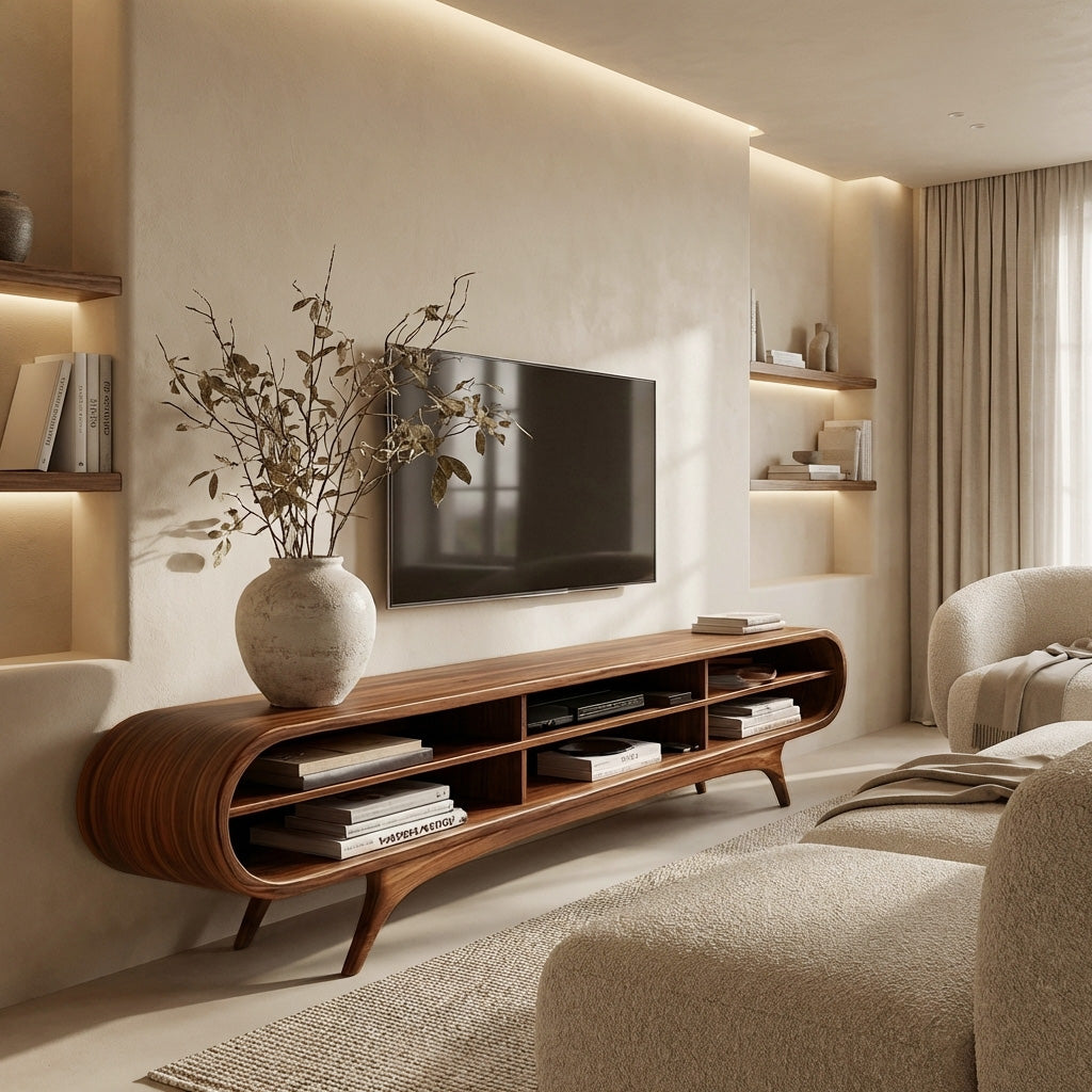 Scandinavian Natural Wood TV Cabinet For Living Room Interior RTTHHNTVC094