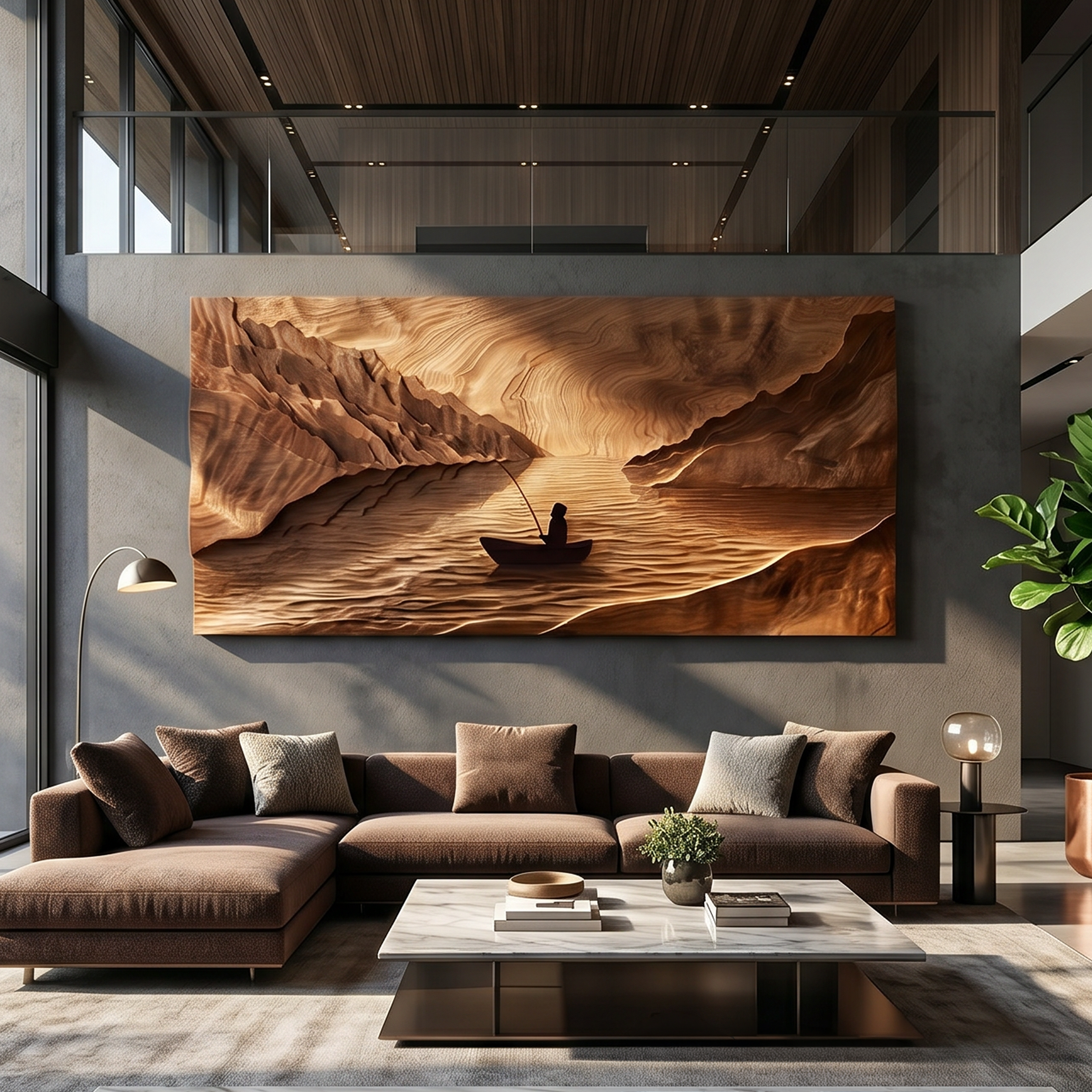 Carved Campfire Wood Wall Art For Cozy Lodge Interior Design SILDTTRWA094