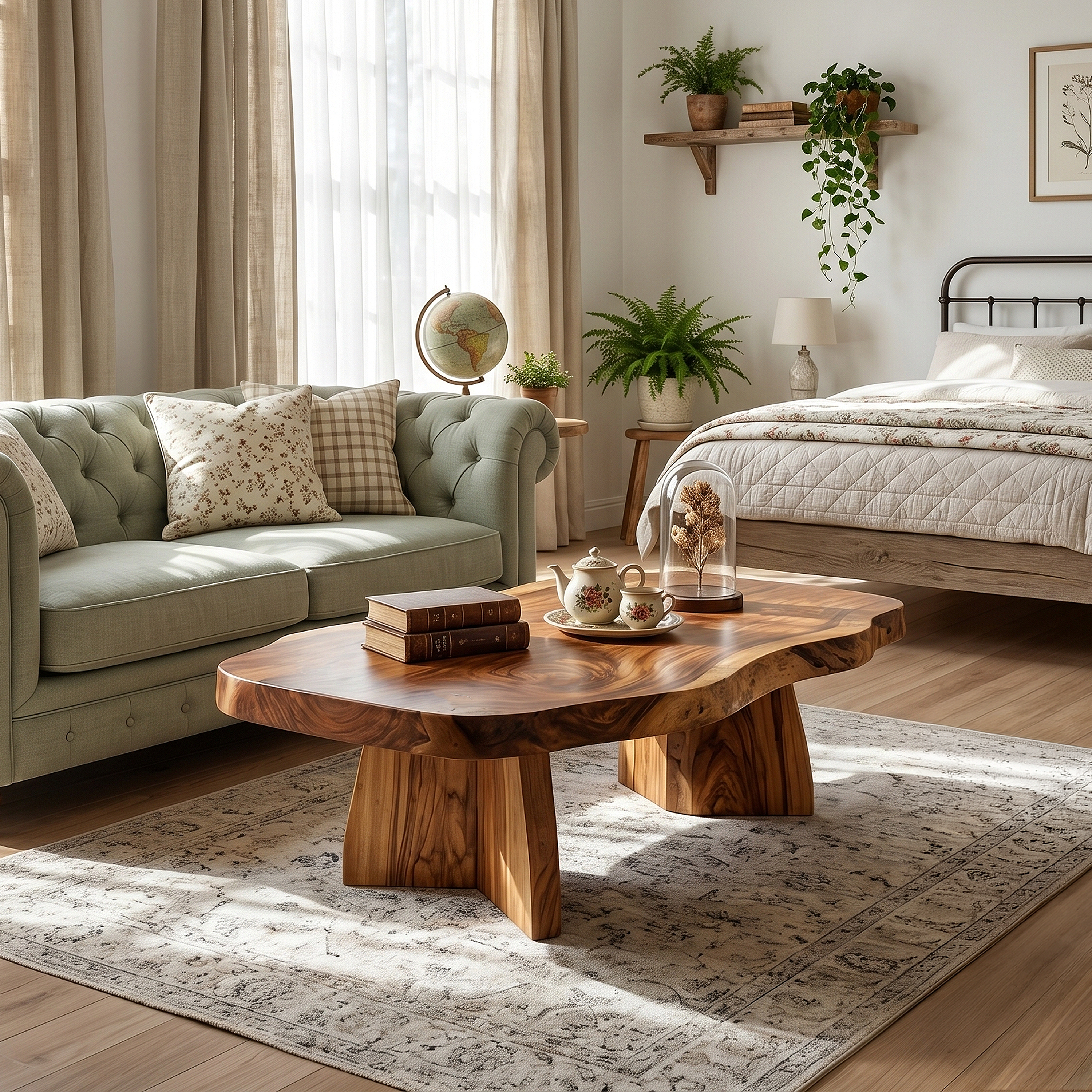 Farmhouse Wood Coffee Table For Bedroom Lounge SILDTTRCF118