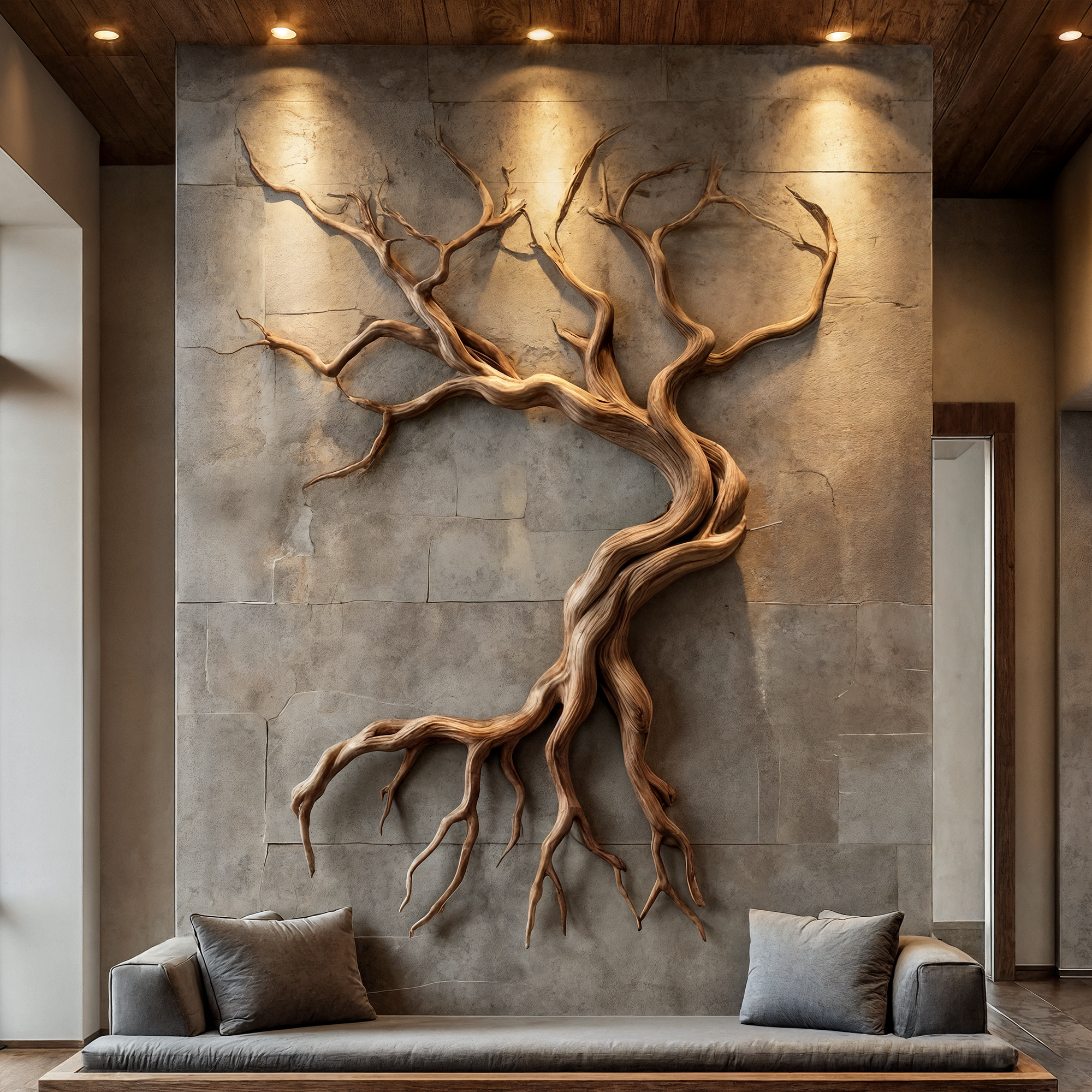 Modern Tree Branch Sculpture Wall Decor Living Room SINLKIWD058